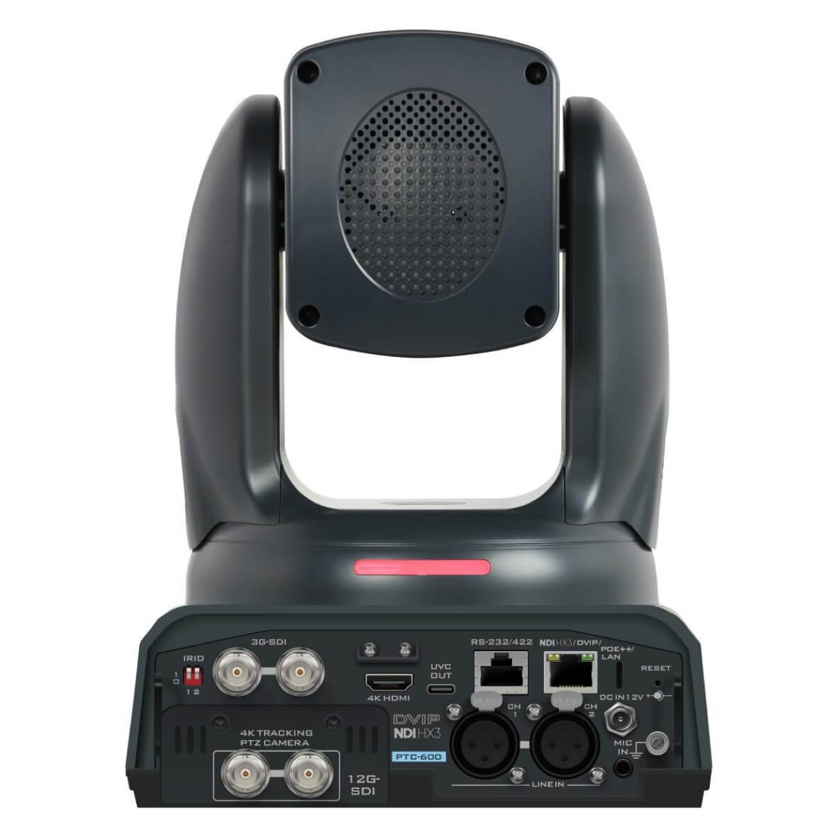 DataVideo PTC-600G - 4K Tracking PTZ Camera with 30x Optical Zoom and 12G-SDI video output, rear