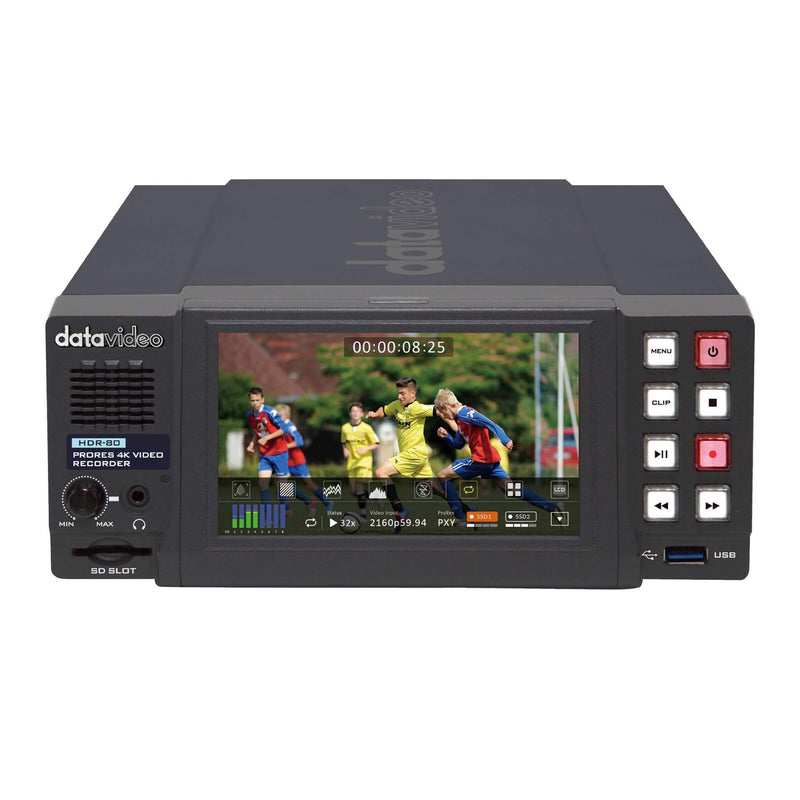DataVideo HDR-80 - ProRes 4K Video Recorder, front