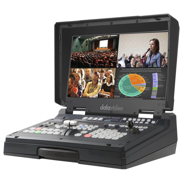 DataVideo HS-1600T MARK II - 4-ch HD HDBaseT Portable Video Streaming Studio, angle