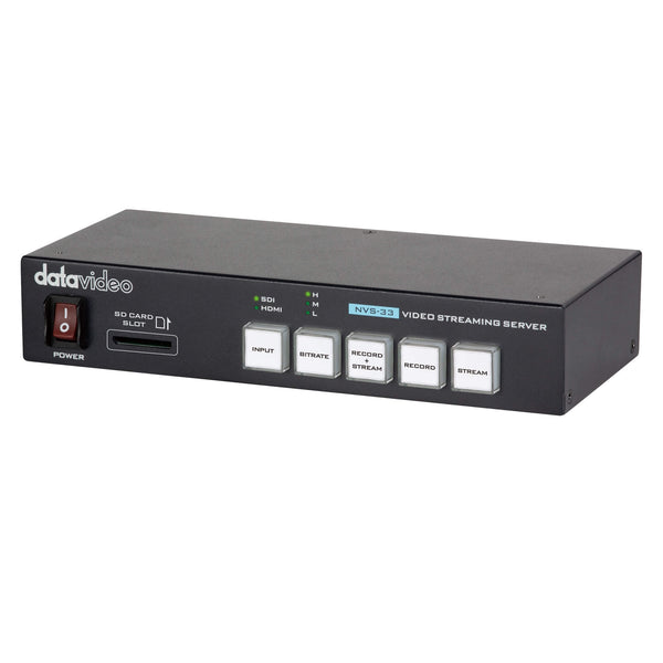 DataVideo NVS-33 - H.264 Video Streaming Encoder and MP4 Recorder, left angle