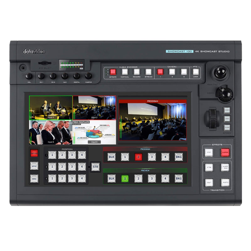 DataVideo Showcast 100 - 4K 4-Channel All-in-One Streaming Studio, top