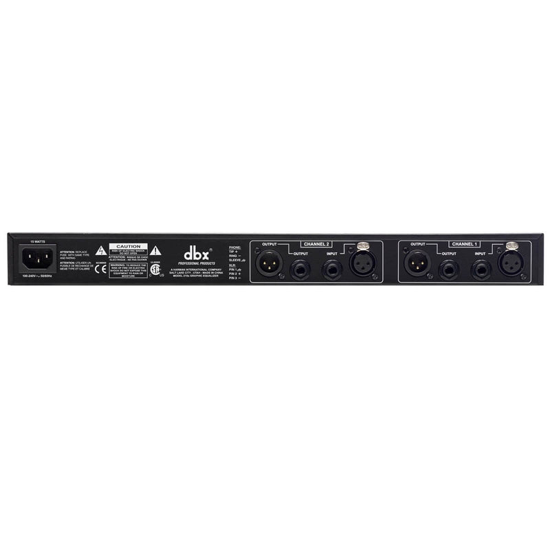 dbx 215s - Dual Channel, 15-Band Equalizer, rear