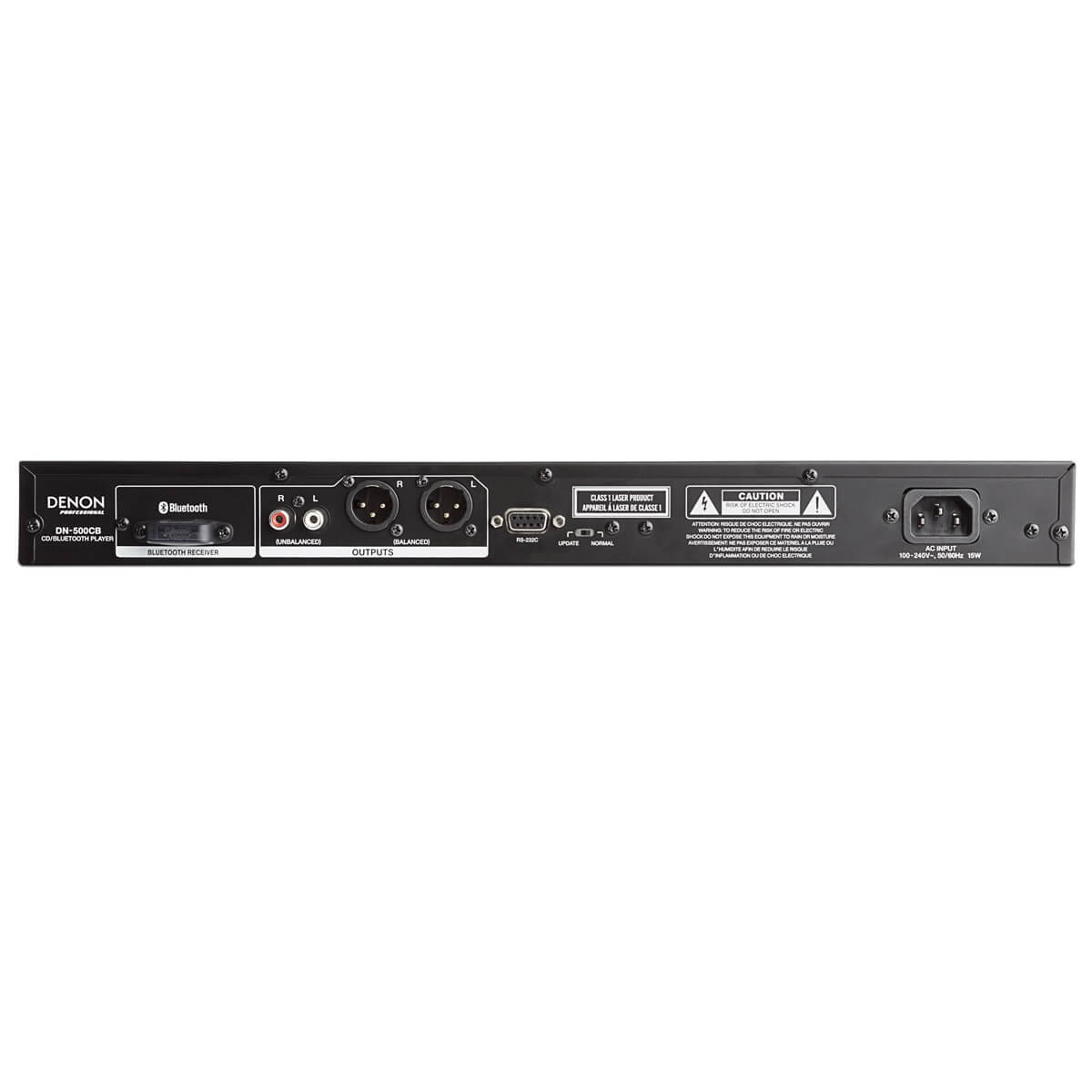 Denon DN-500CB CD Player with Bluetooth, USB and AUX inputs, rear