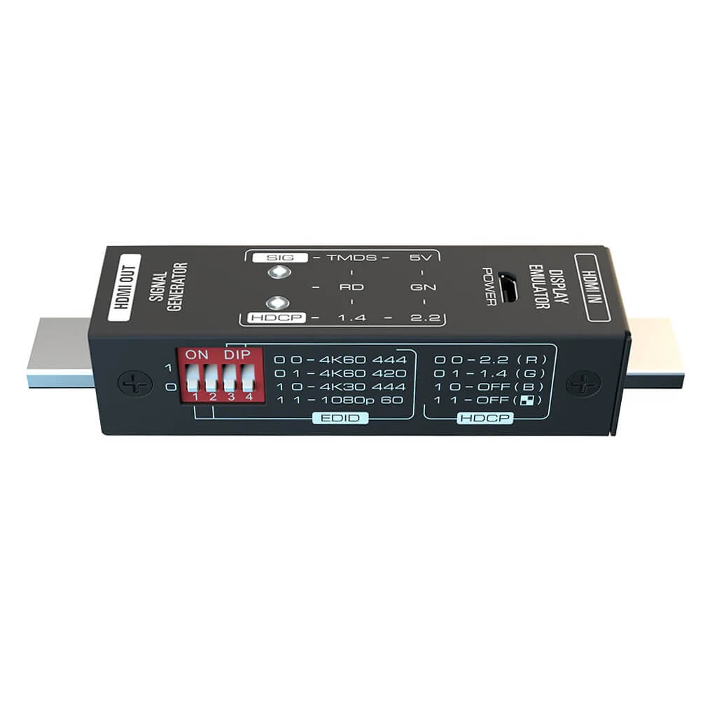 DVDO 4KSGA-1 - 4K HDMI Signal Generator and Analyzer, DIP switch side