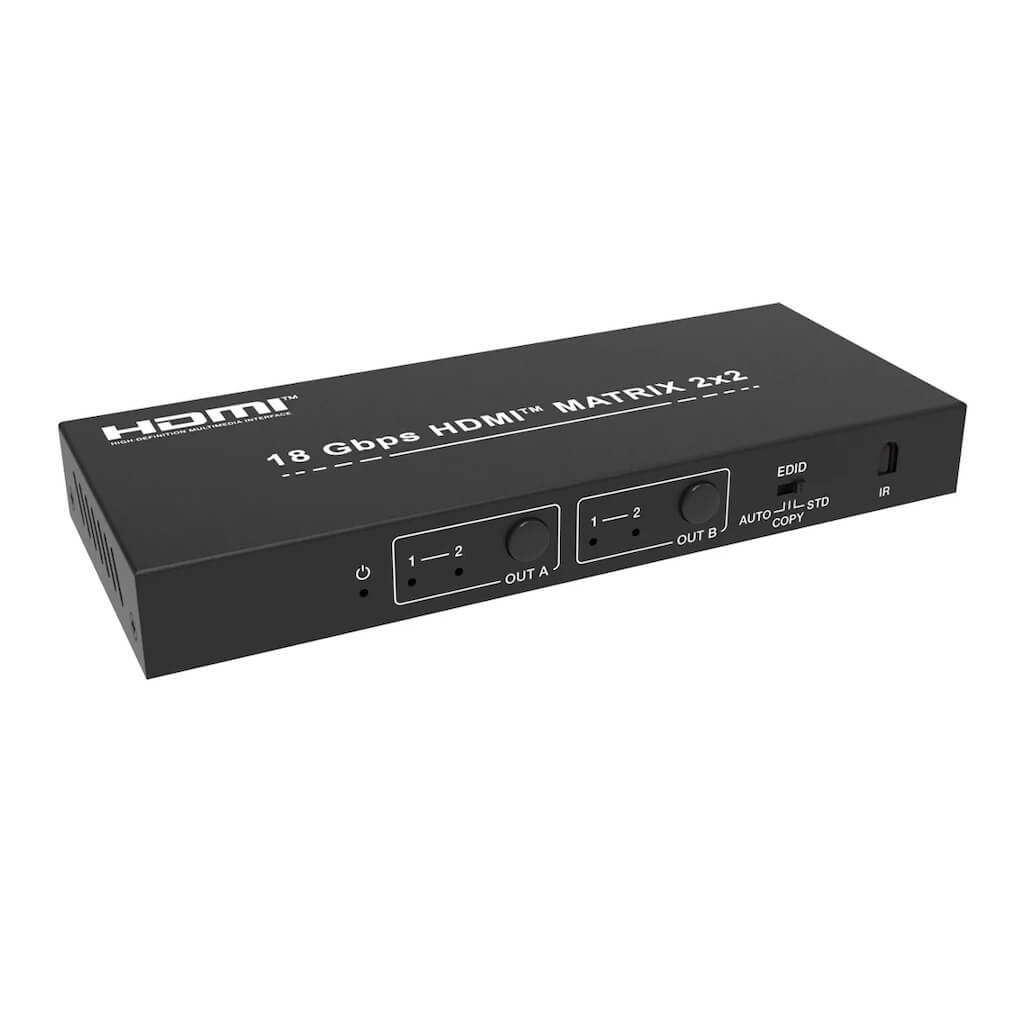 DVDO Matrix-22 - 2x2 4K HDMI Matrix Switcher with Audio Outputs & HDR, angle