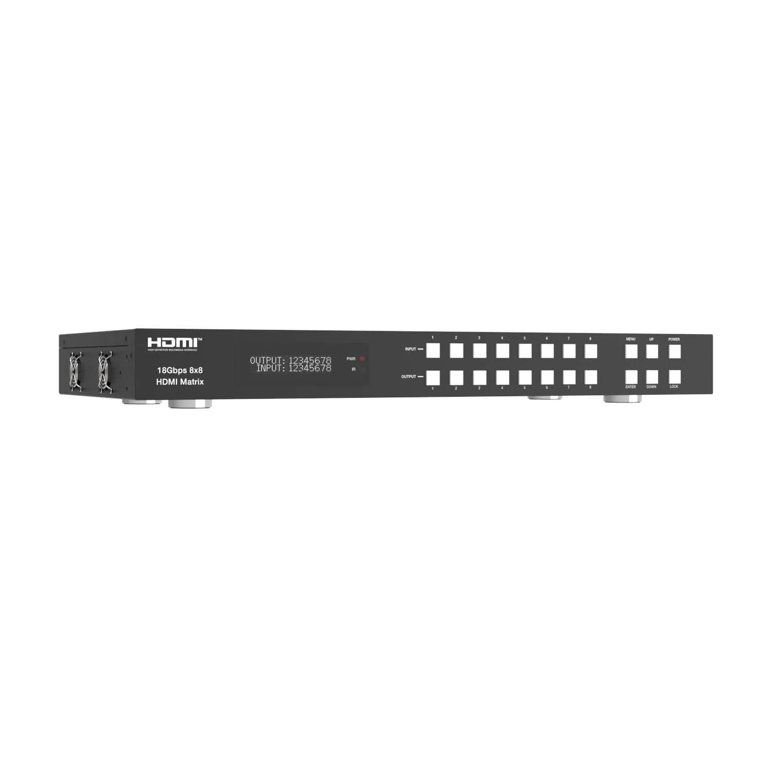 DVDO Matrix-88 - 4K 8x8 HDMI Matrix Switcher with Audio Outputs, angled