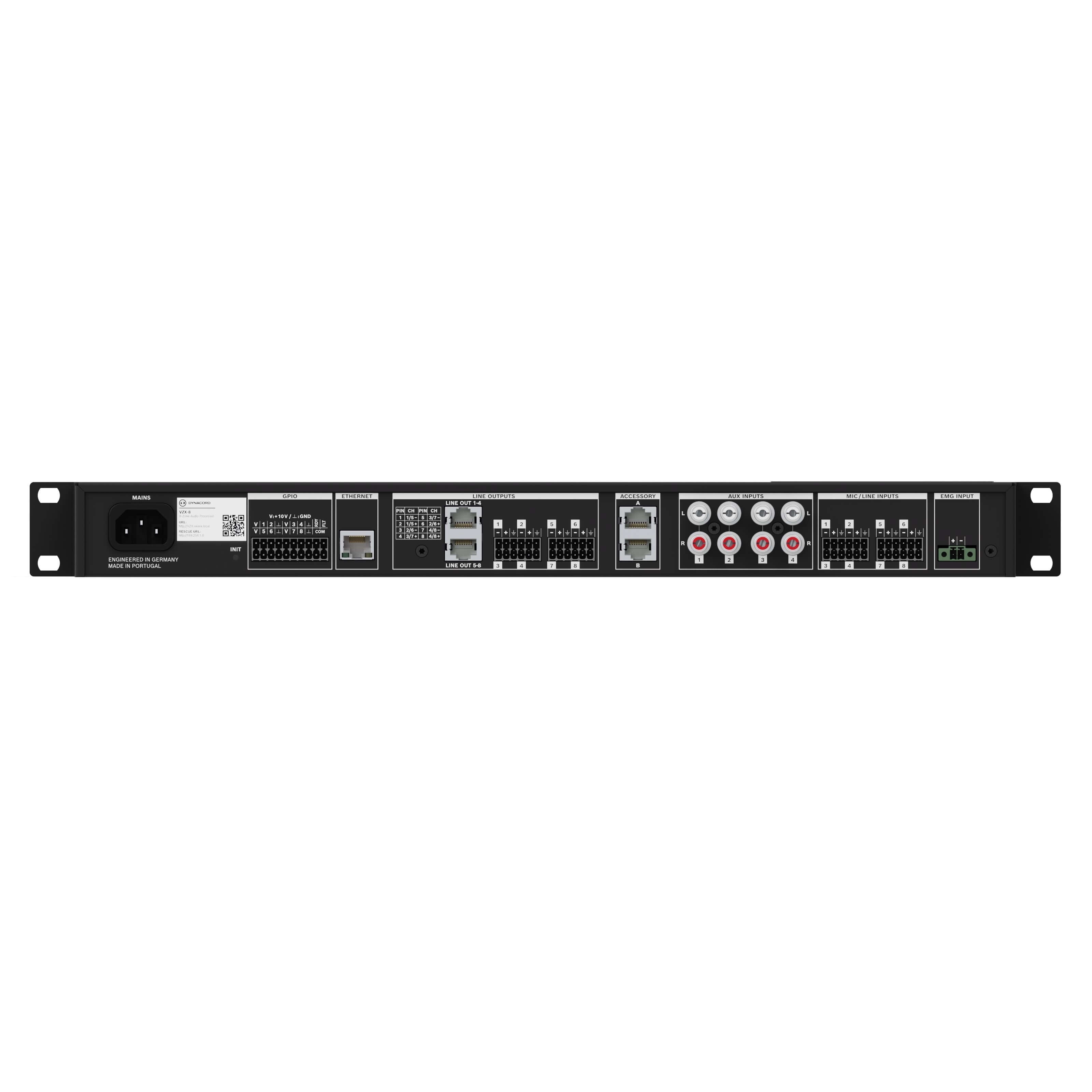 Dynacord VZX-8 - V Series 8-Zone Audio Processor, rear