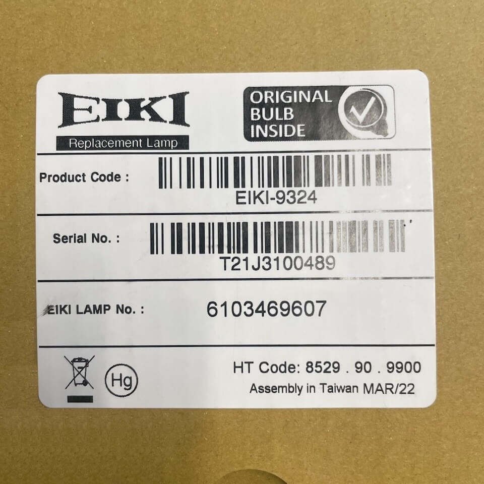 Eiki 610 346 9607 Replacement Projector Lamp, box