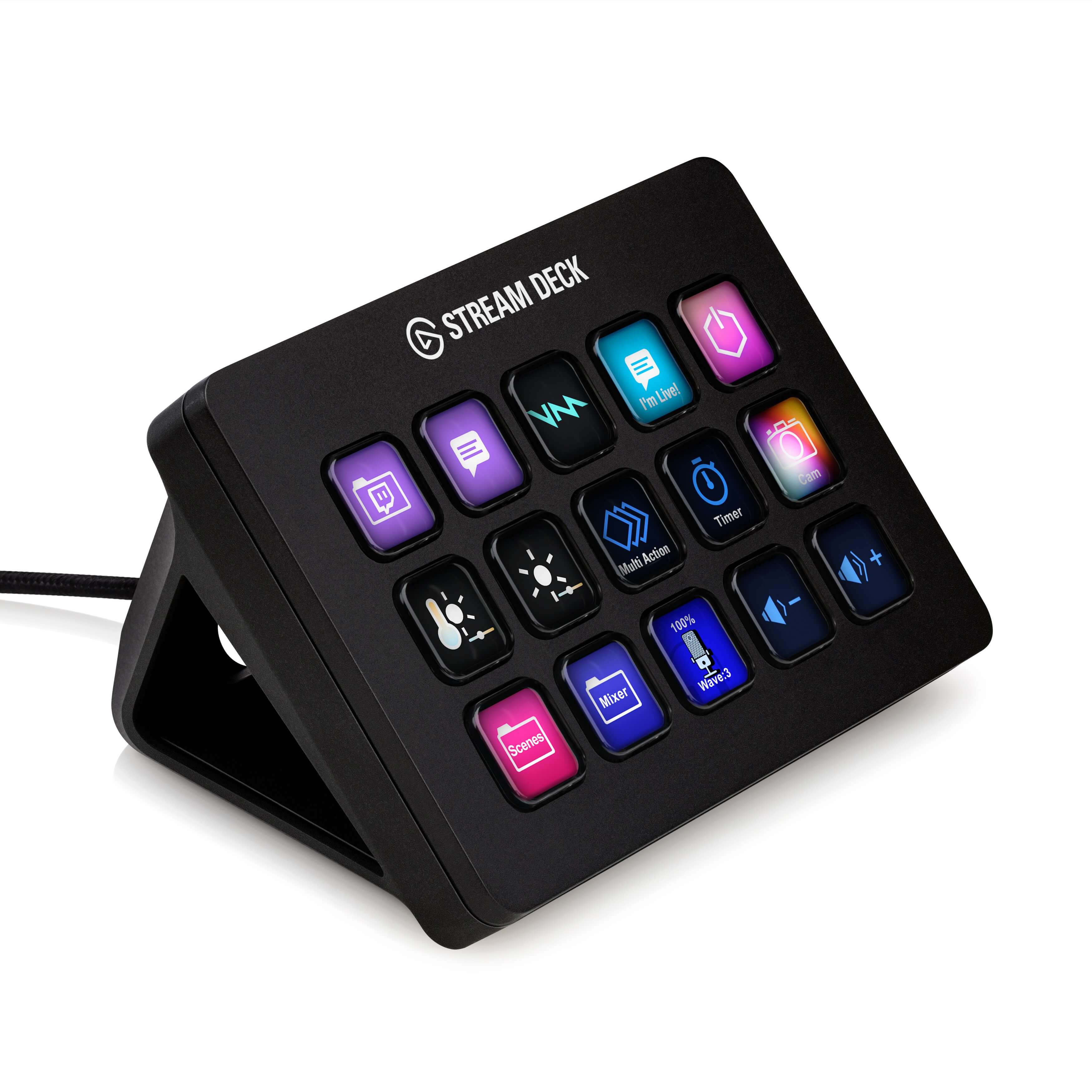 Elgato Stream Deck - 15-Key Tactile Control Pad, angle