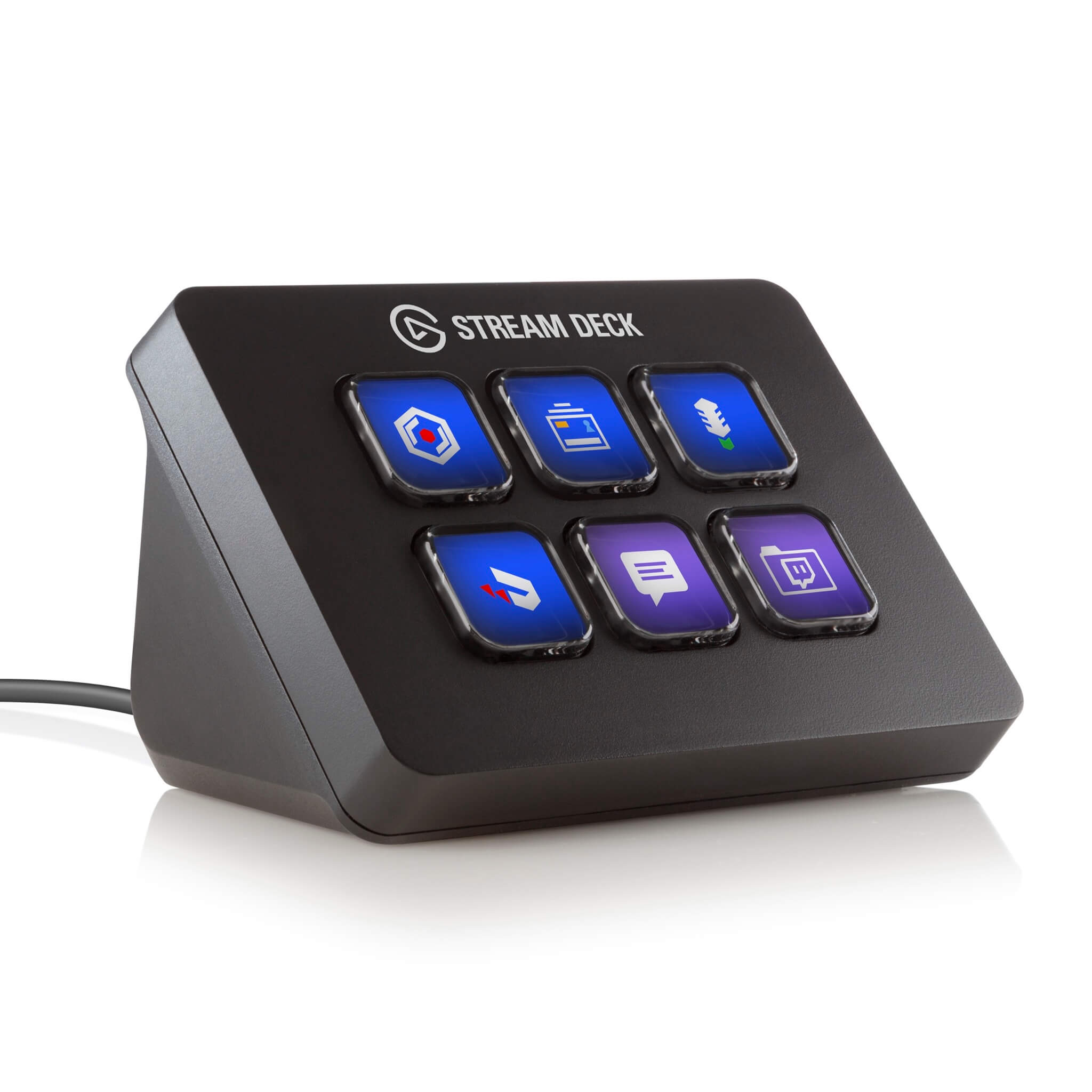 Elgato Stream Deck Mini - Compact 6-Key Tactile Control Pad, angle