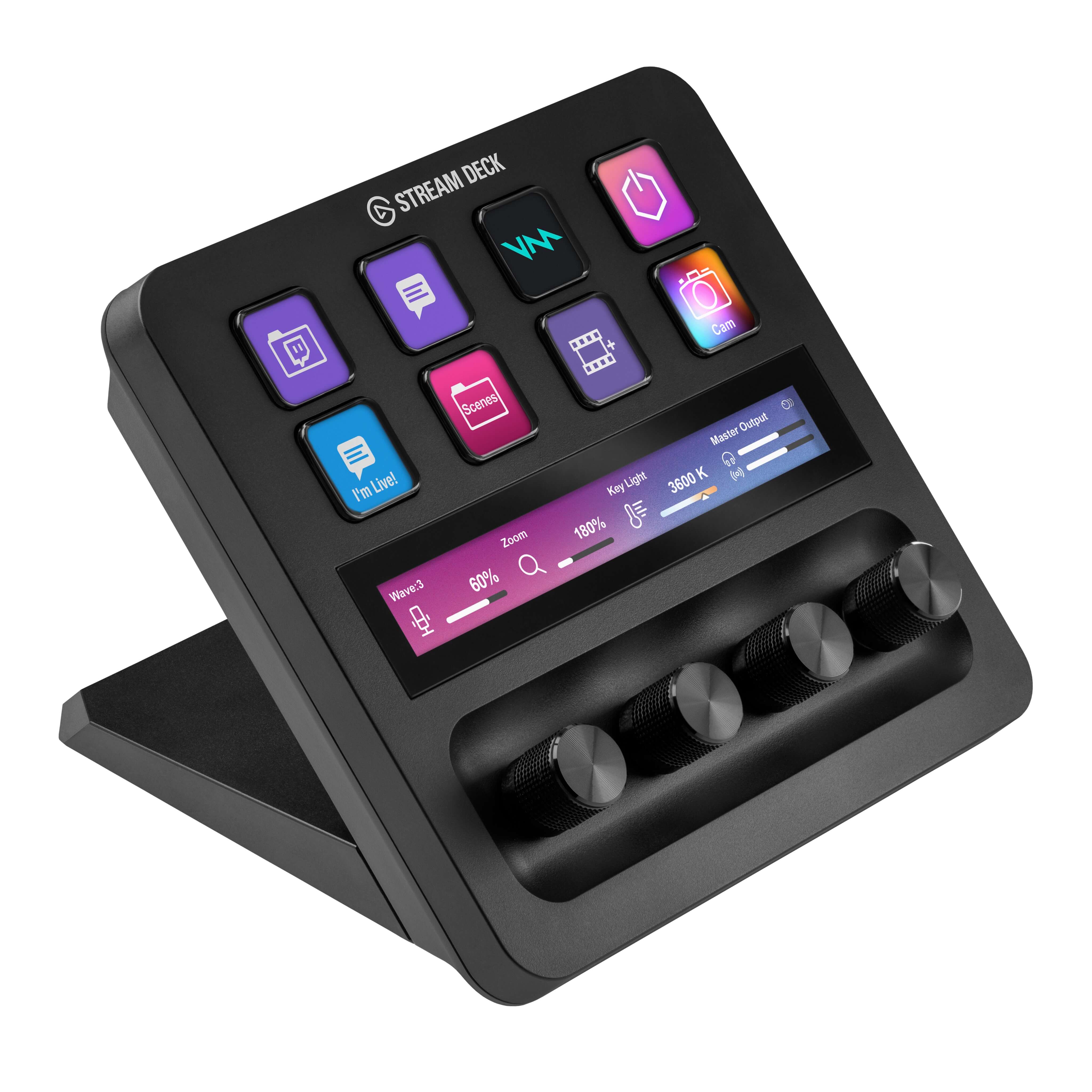 Elgato Stream Deck Plus - Customizable Control Console, angle