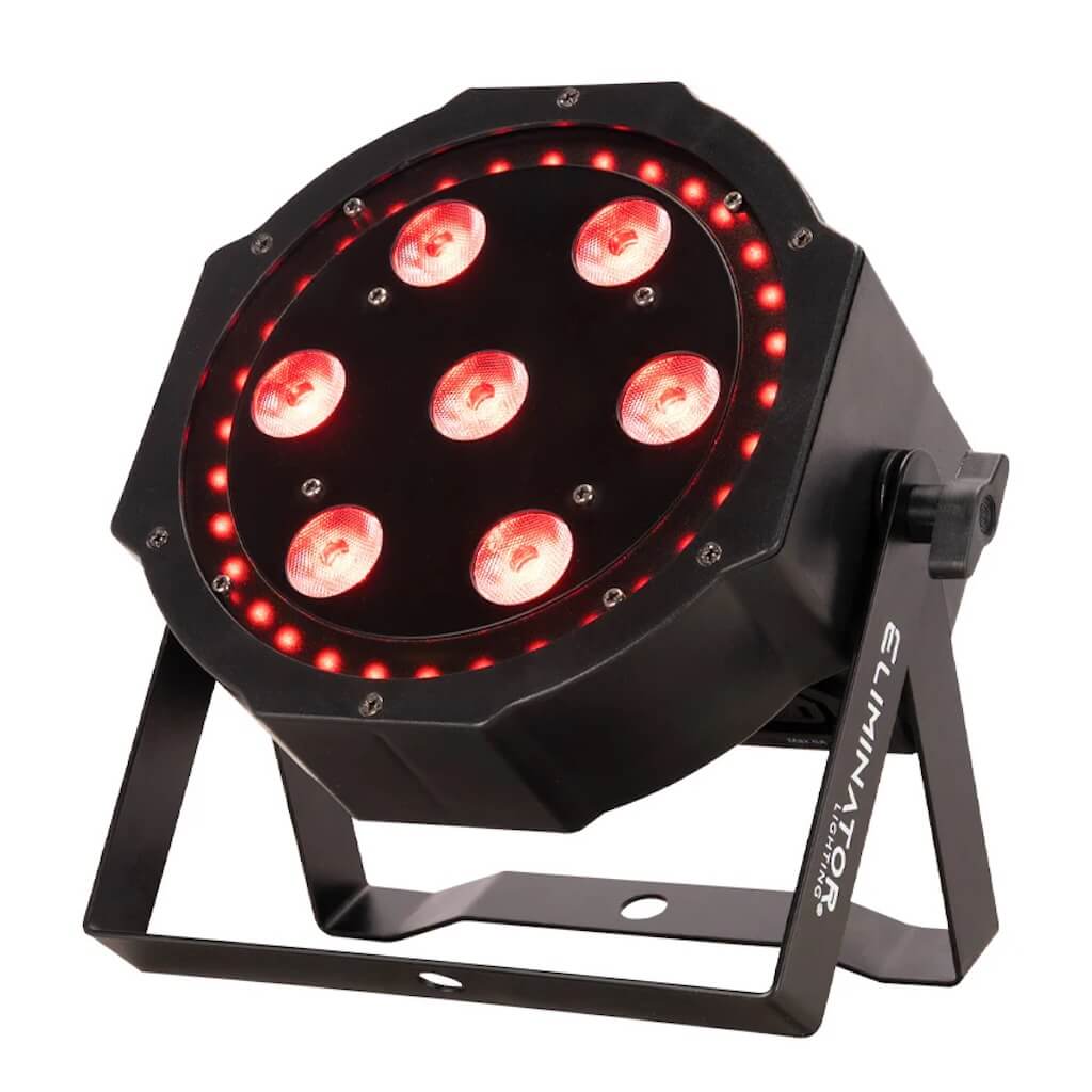 Eliminator Lighting LP 8R - RGBW LED Wash Fixture with FX Outer Ring, angled left