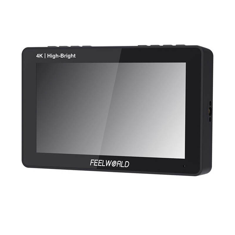 Feelworld F5 PROX - 5.5" HDMI On-Camera Touchscreen Field Monitor, angled left