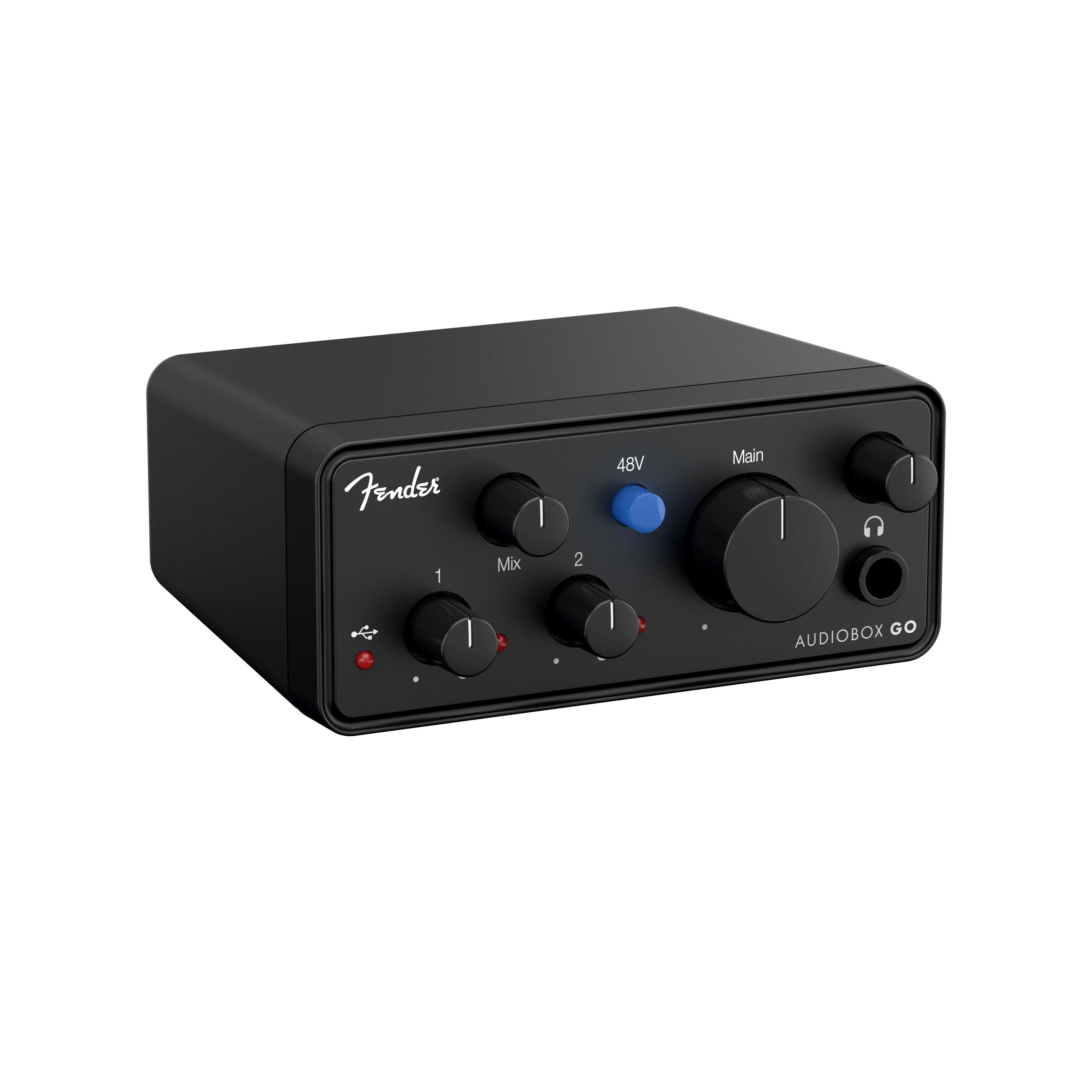 Fender AudioBox Go - Ultra-Compact 2x2 USB-C Audio Interface, angled left