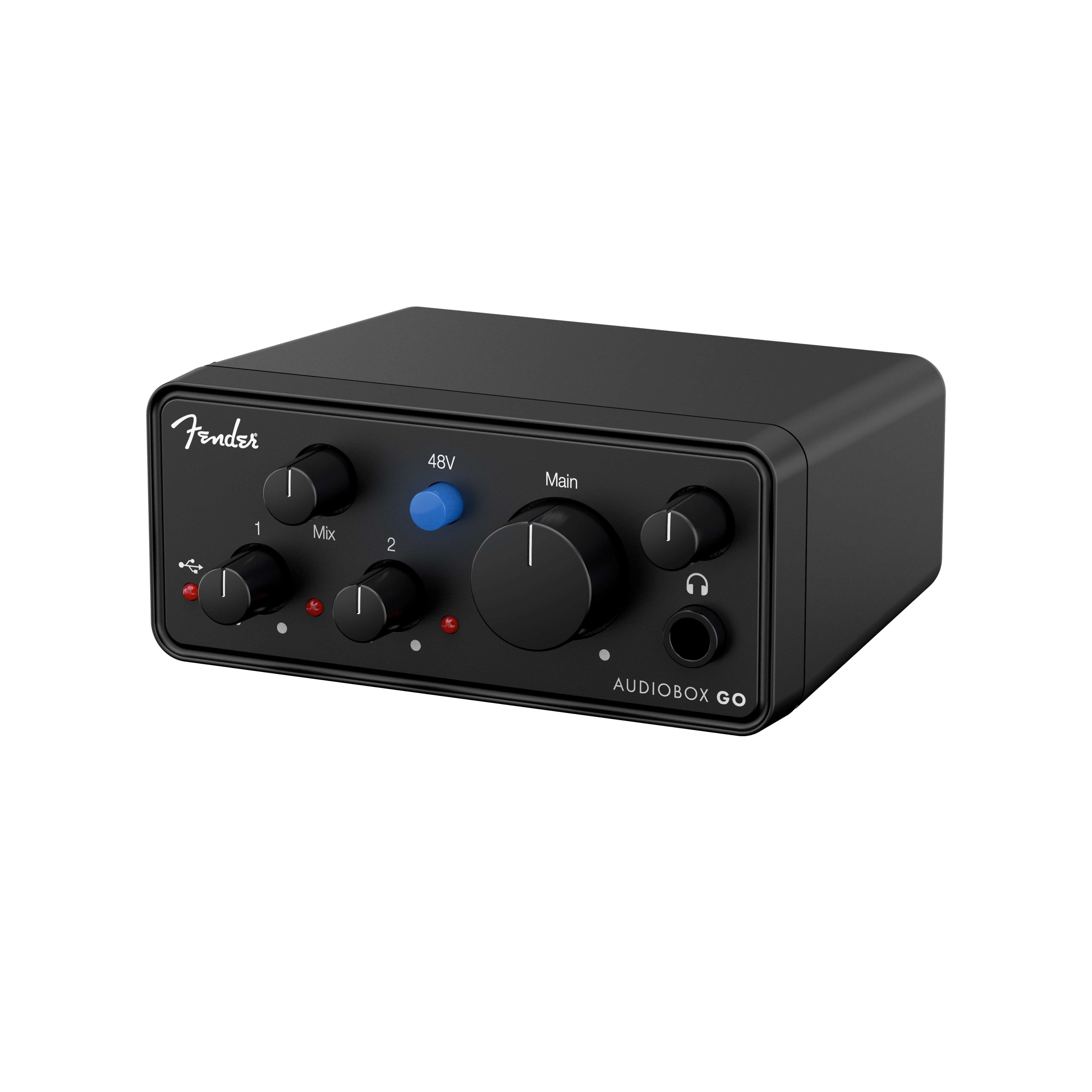 Fender AudioBox Go - Ultra-Compact 2x2 USB-C Audio Interface, angled right