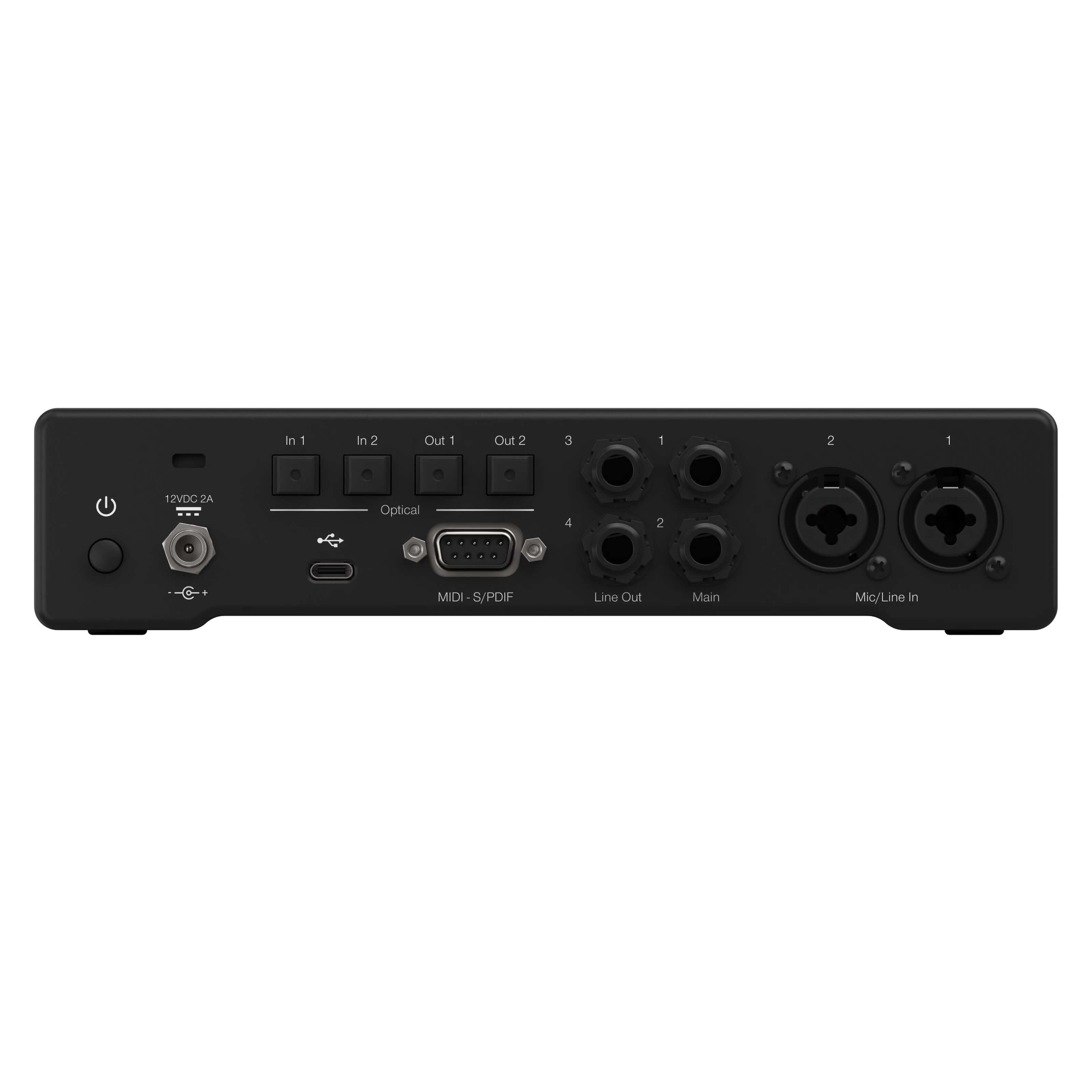Fender Quantum HD 2 - 20x24 USB-C Audio Interface, rear
