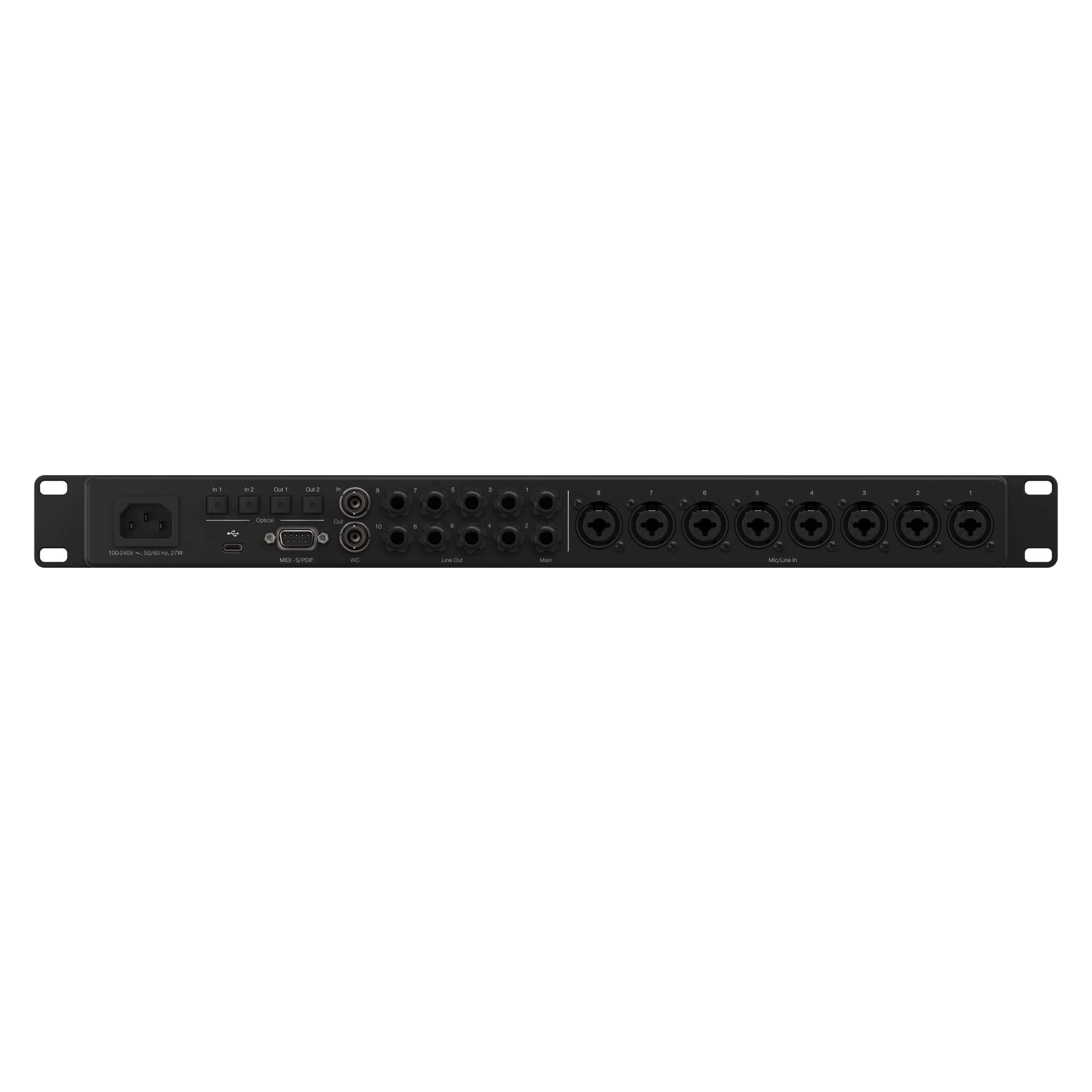 Fender Quantum HD 8 - 26x30 USB-C Audio Interface, rear