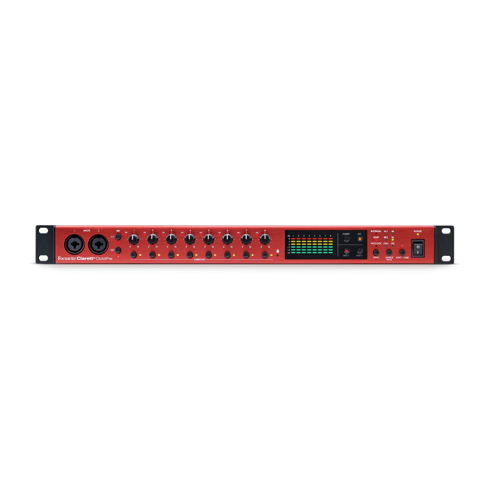 Focusrite Clarett+ OctoPre - 8-in/8-out ADAT Preamp, front