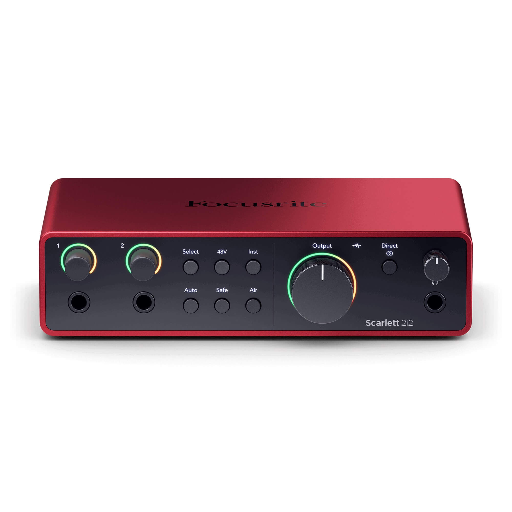 Focusrite Scarlett 2i2 - 2-in/2-out USB-C Audio Interface (4th Gen), front tilt