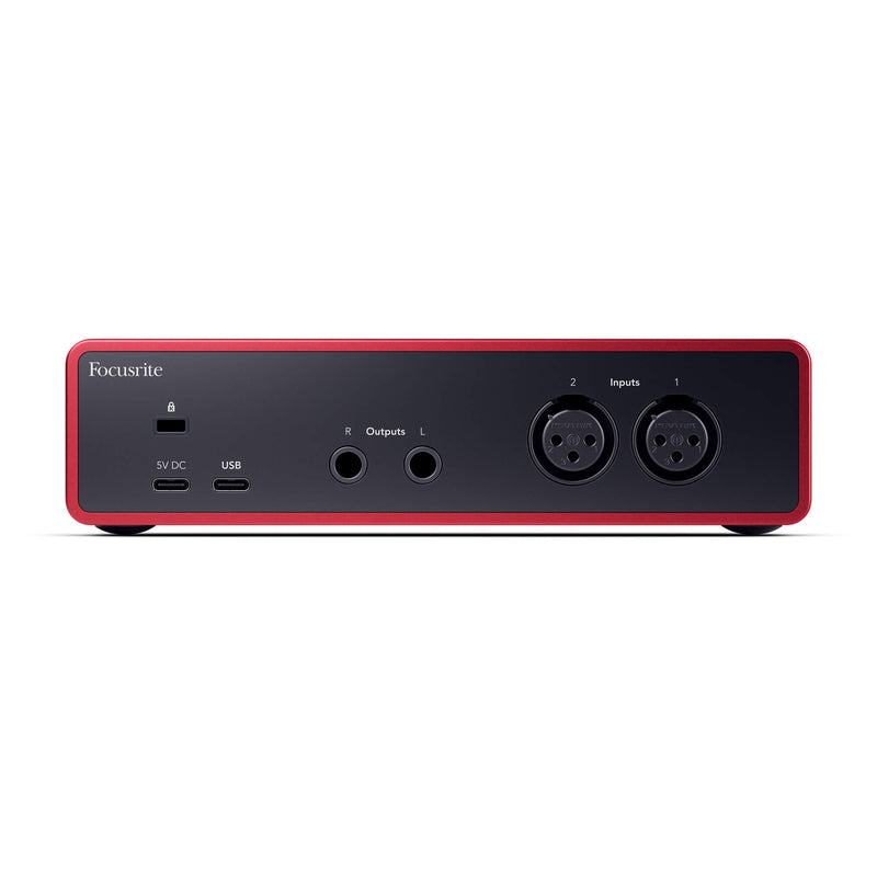 Focusrite Scarlett 2i2 - 2-in/2-out USB-C Audio Interface (4th Gen), rear