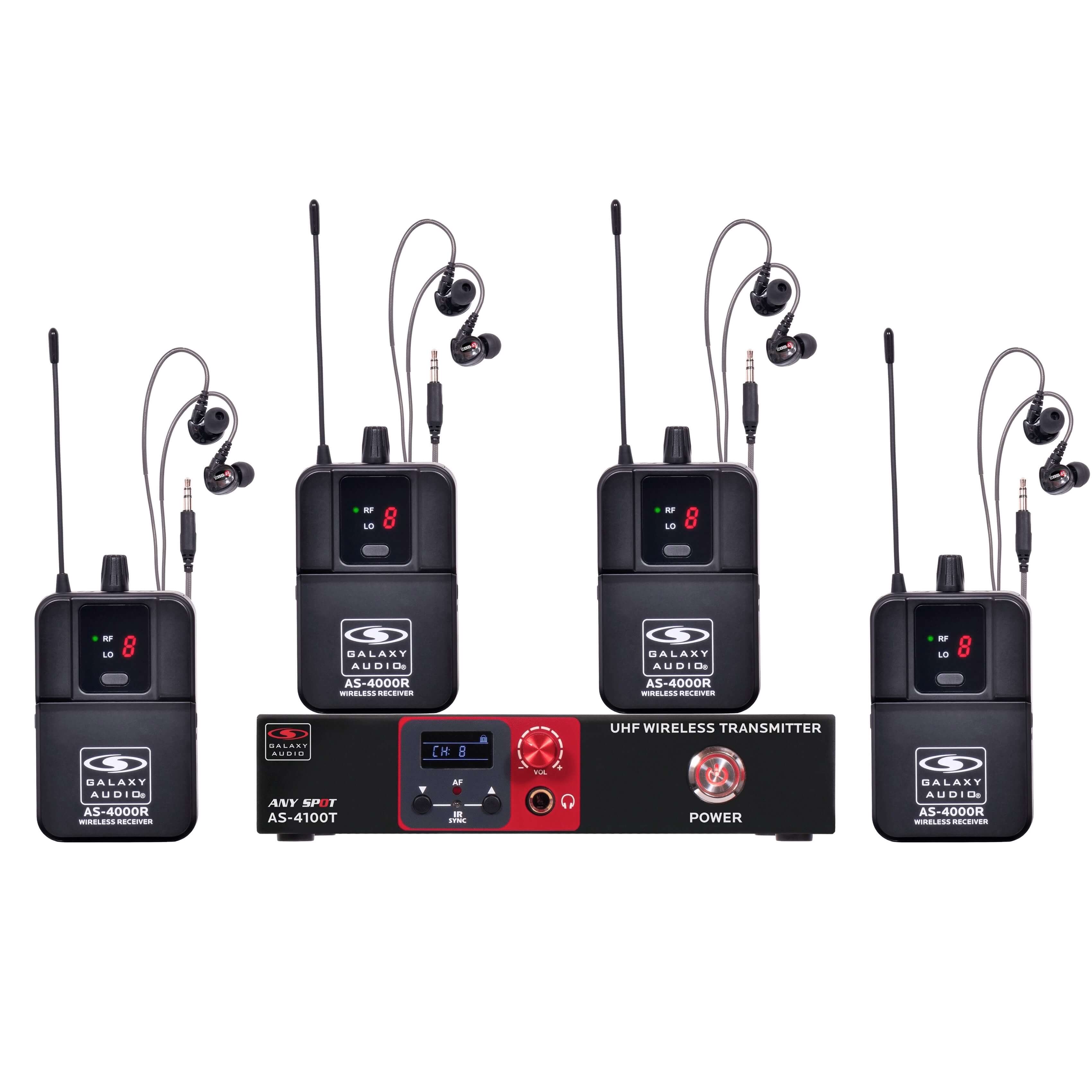 Galaxy Audio AS-4100-4 - Wireless Personal In-Ear Monitor System