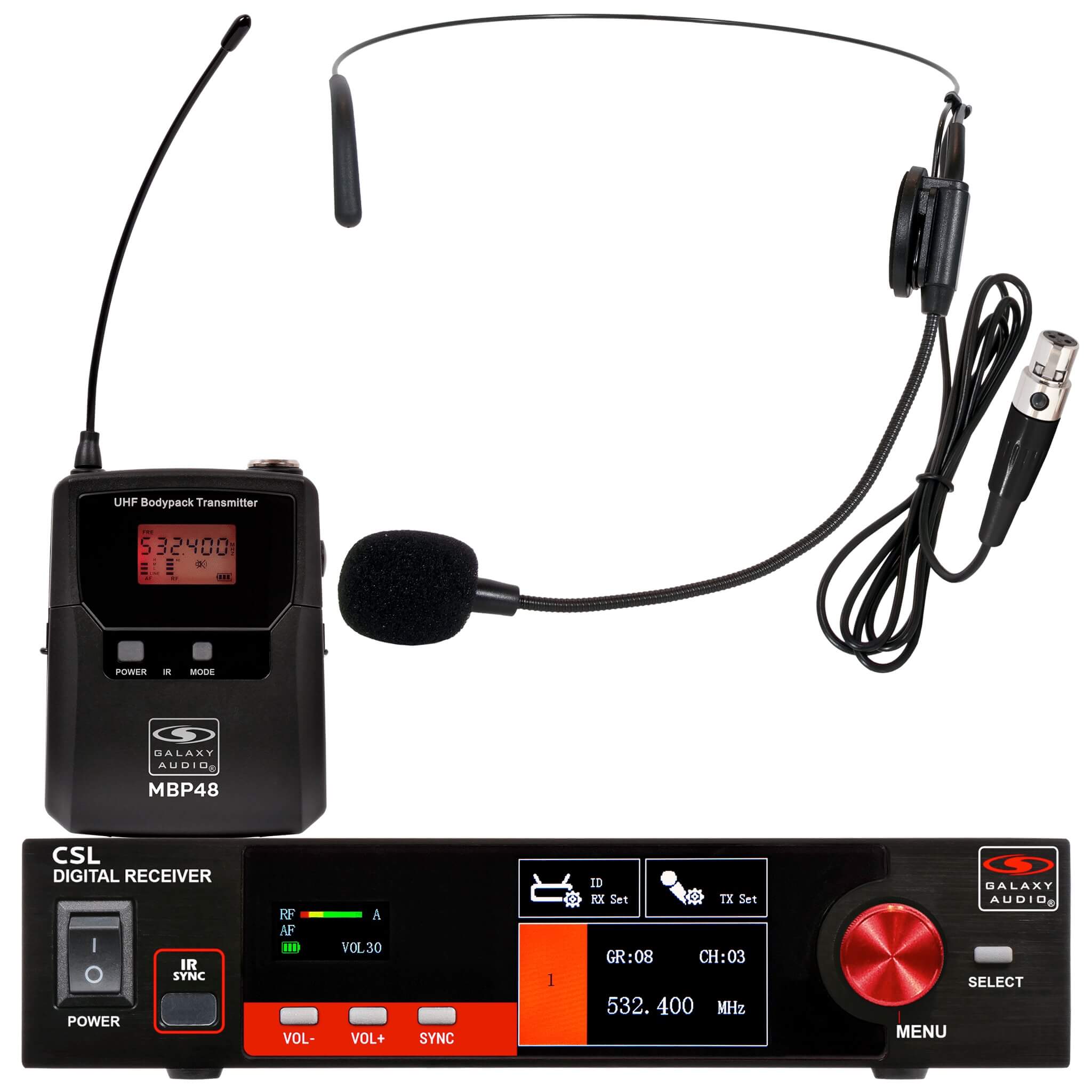 Galaxy Audio CSL-S Single‑Channel Digital Wireless Headset Microphone System
