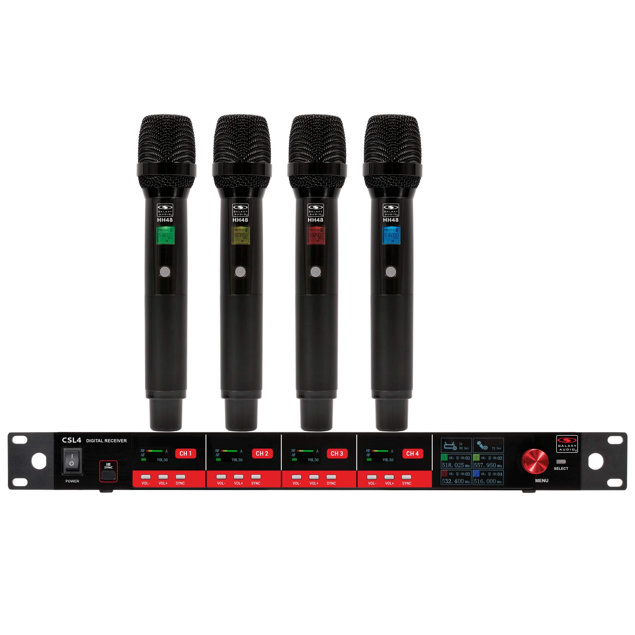Galaxy Audio CSL4-HHHH Quad‑Channel Digital Wireless Handheld Microphone System