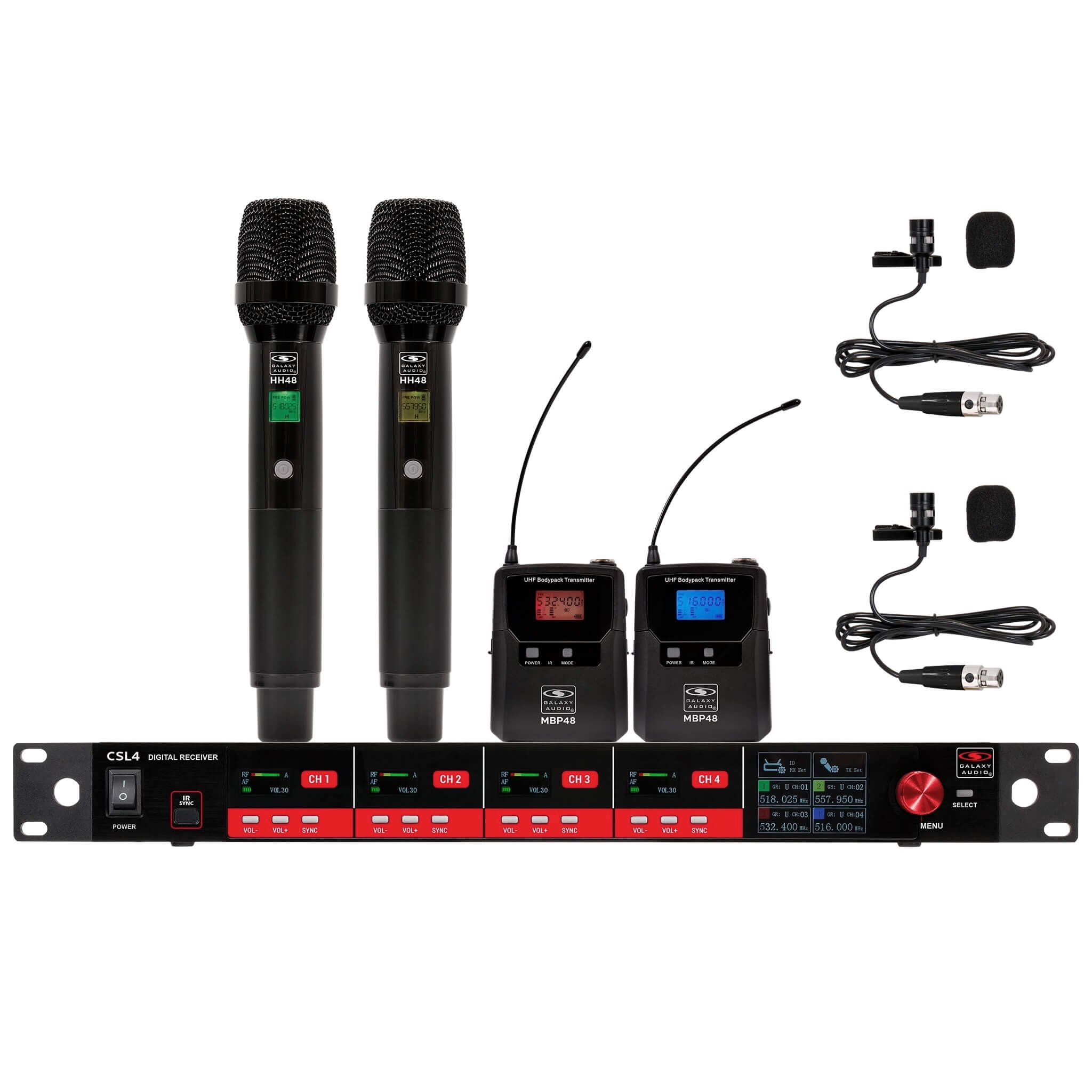 Galaxy Audio CSL4-HHVV Quad‑Channel Digital Wireless Microphone System