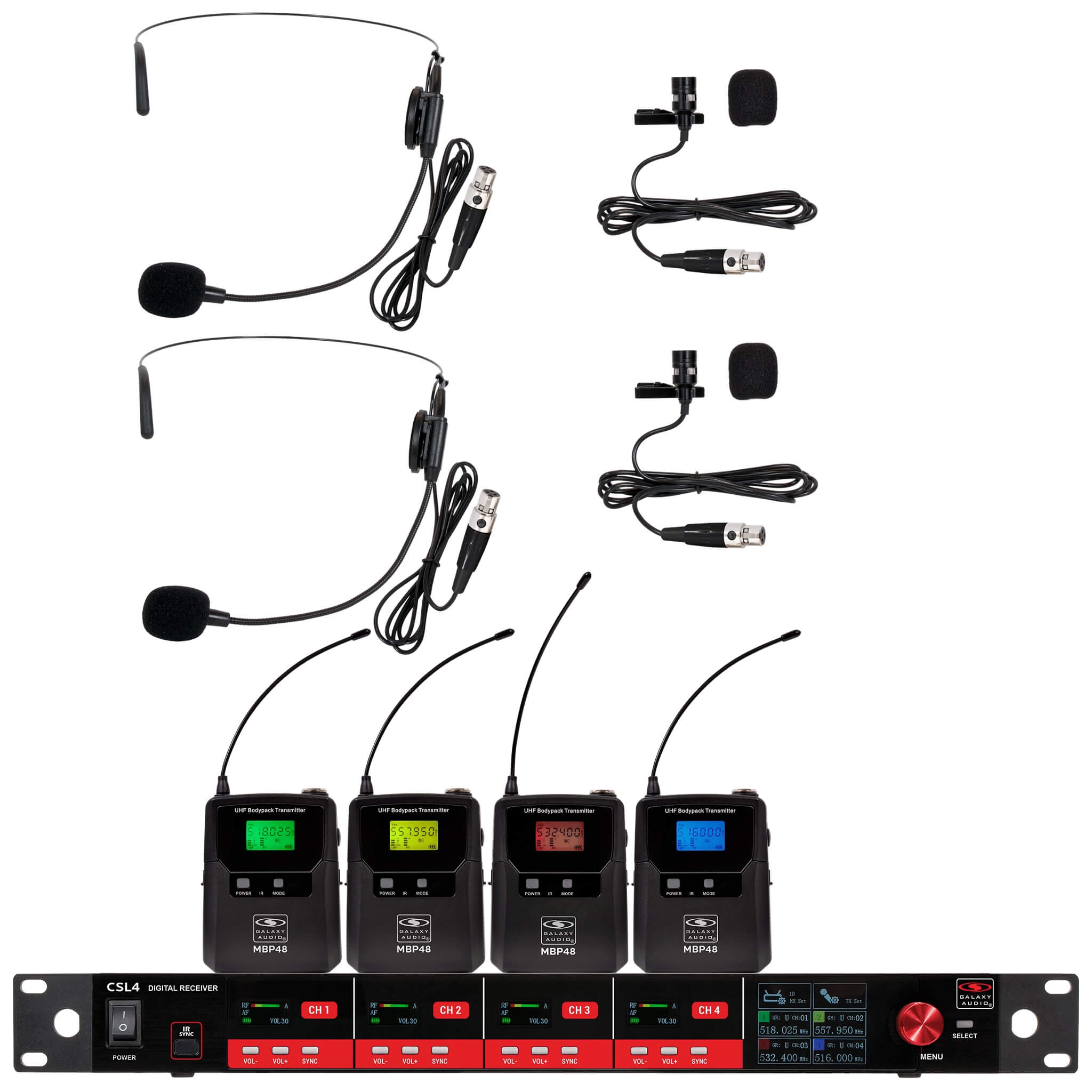 Galaxy Audio CSL4-SSVV Quad‑Channel Digital Wireless Microphone System