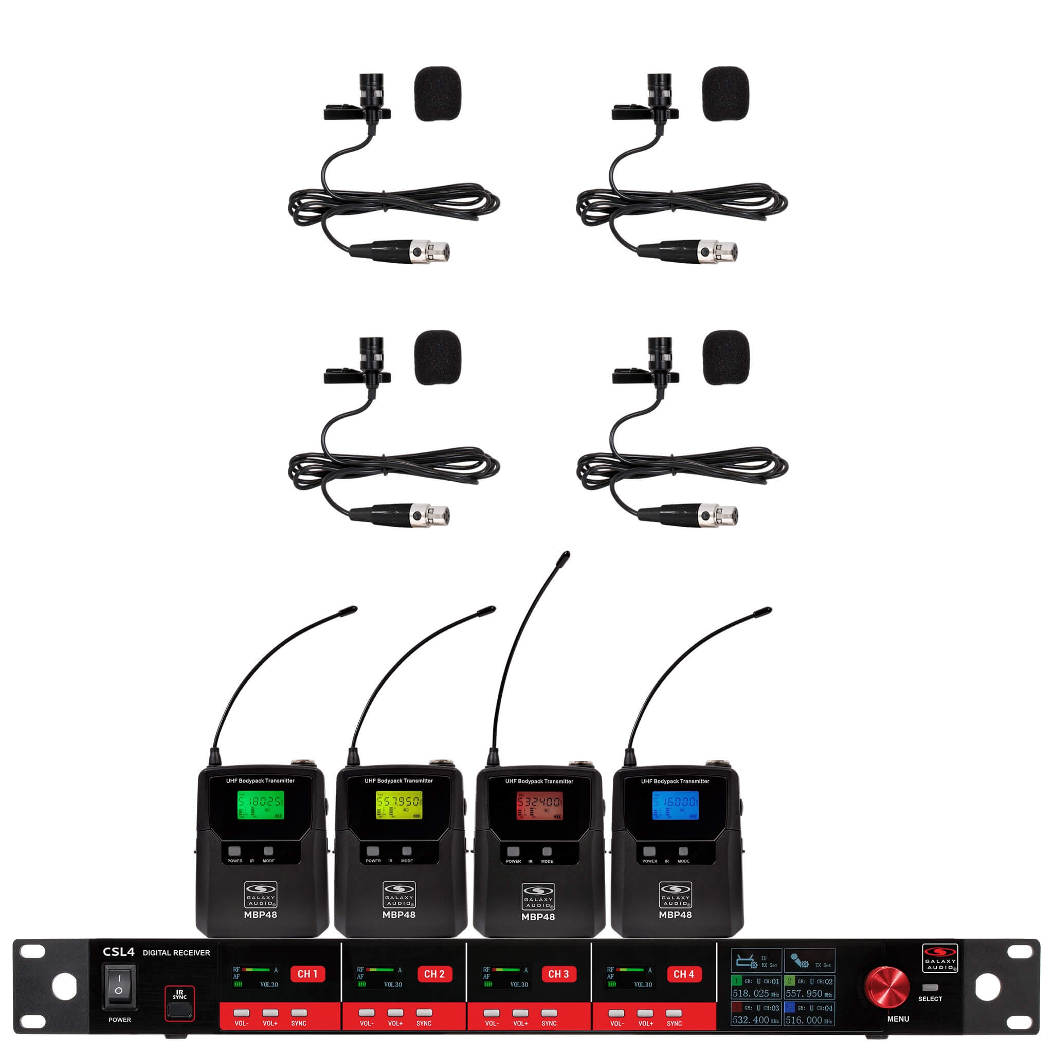 Galaxy Audio CSL4-VVVV Quad‑Channel Digital Wireless Microphone System