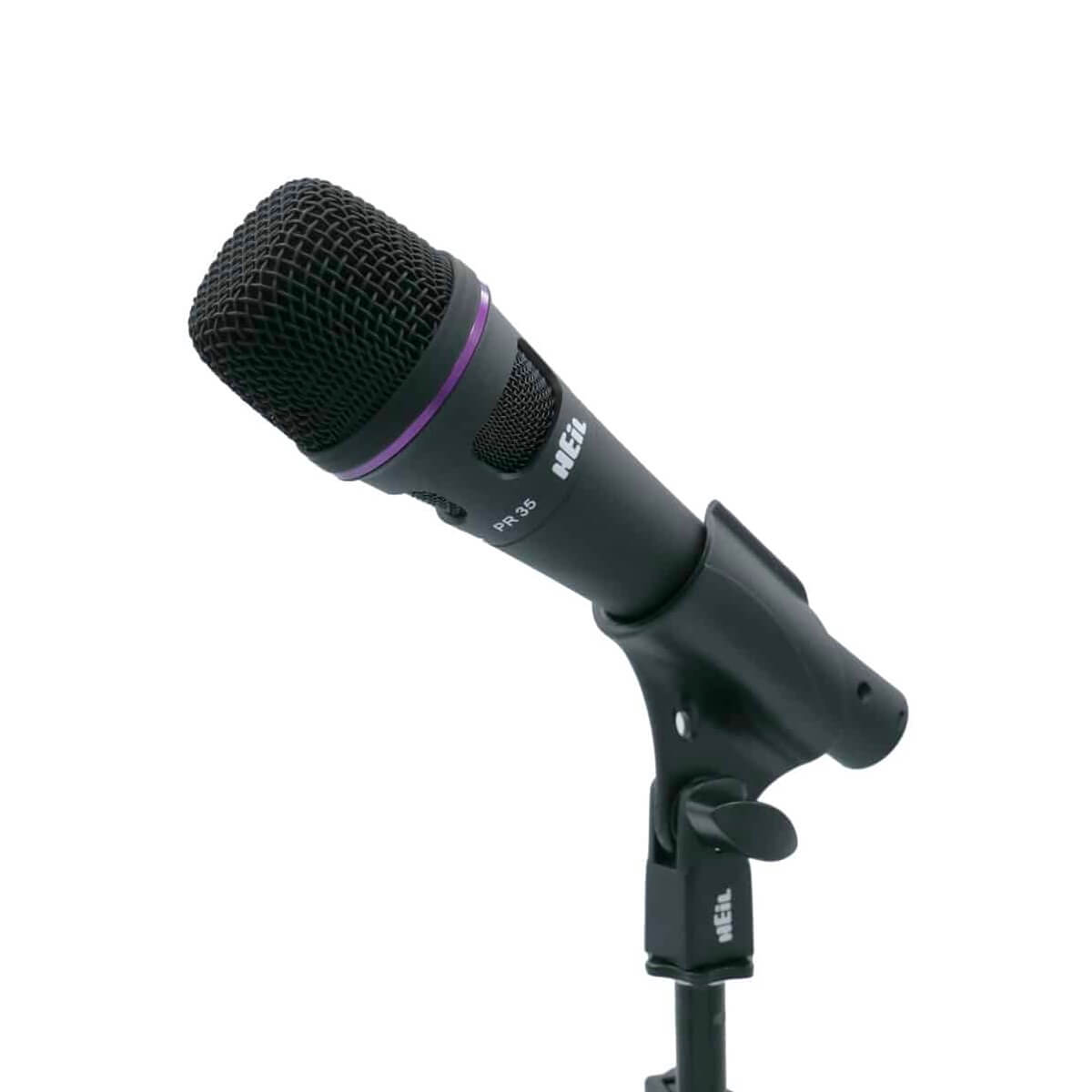 Heil PR 35 Large Diaphragm Vocal Microphone with clip, angle