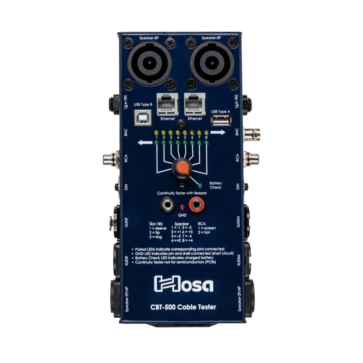 Hosa CBT-500 Cable Tester, front