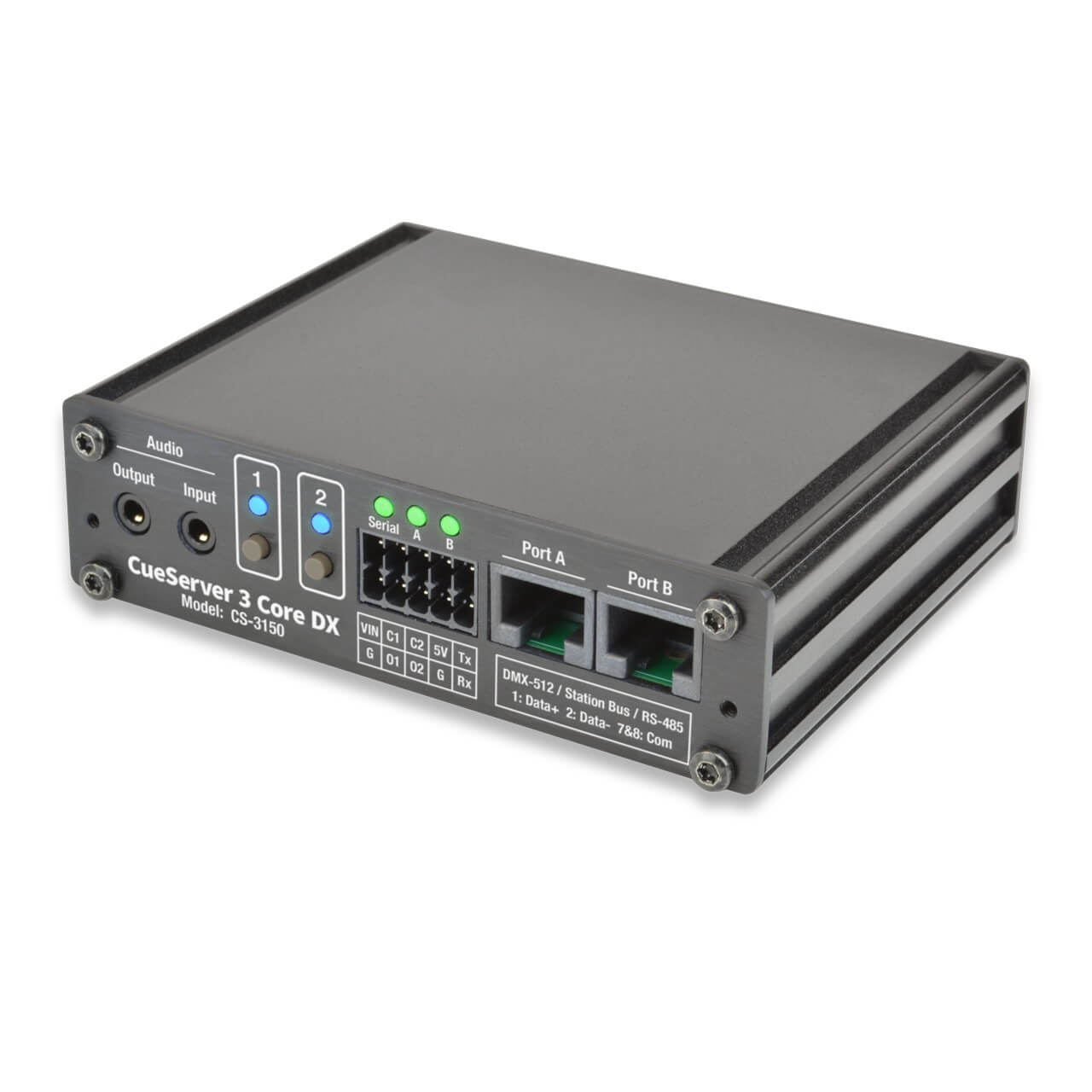 Interactive Technologies CueServer 3 Core DX - DMX Lighting Processor, angle