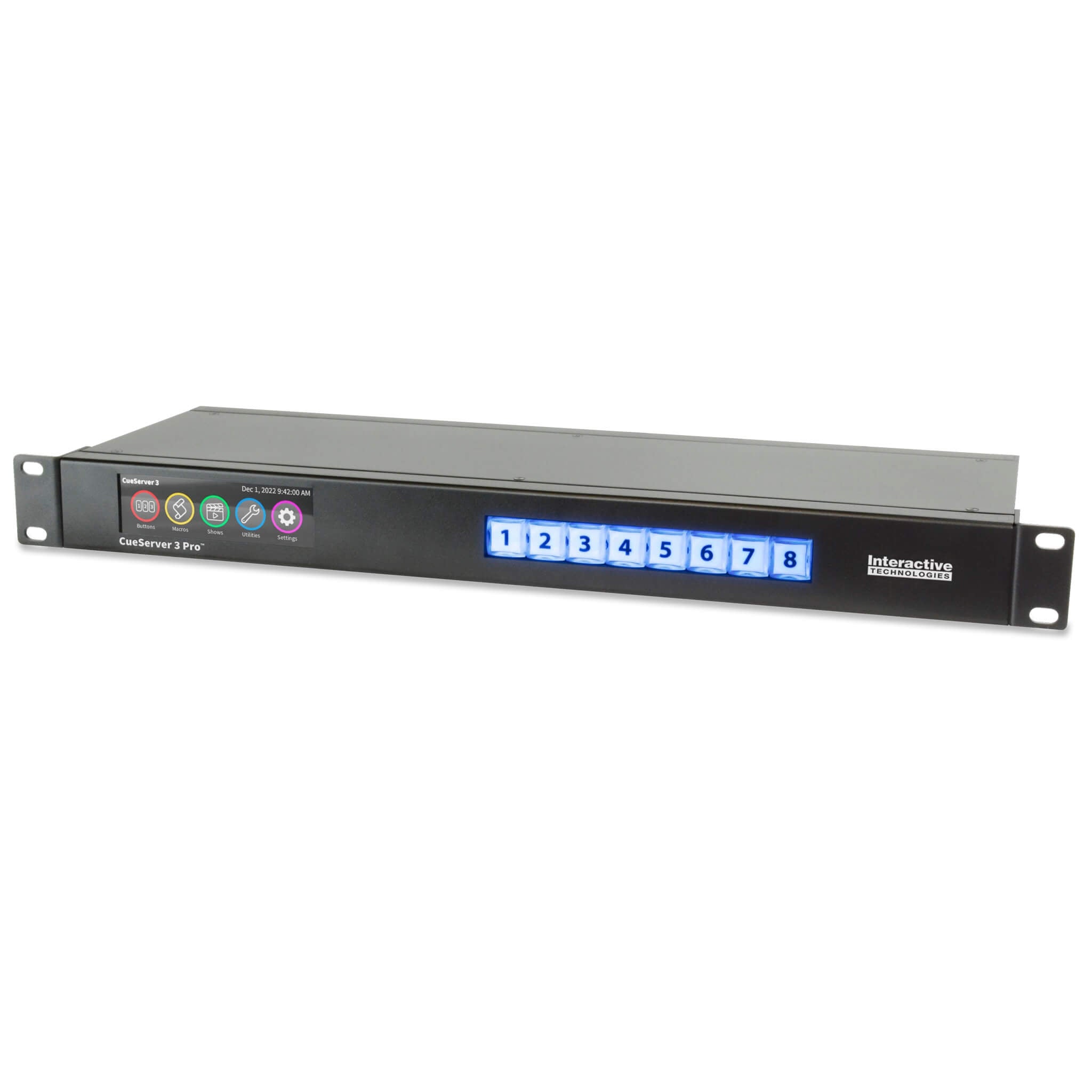 Interactive Technologies CueServer 3 Pro - DMX Lighting Processor, angled view