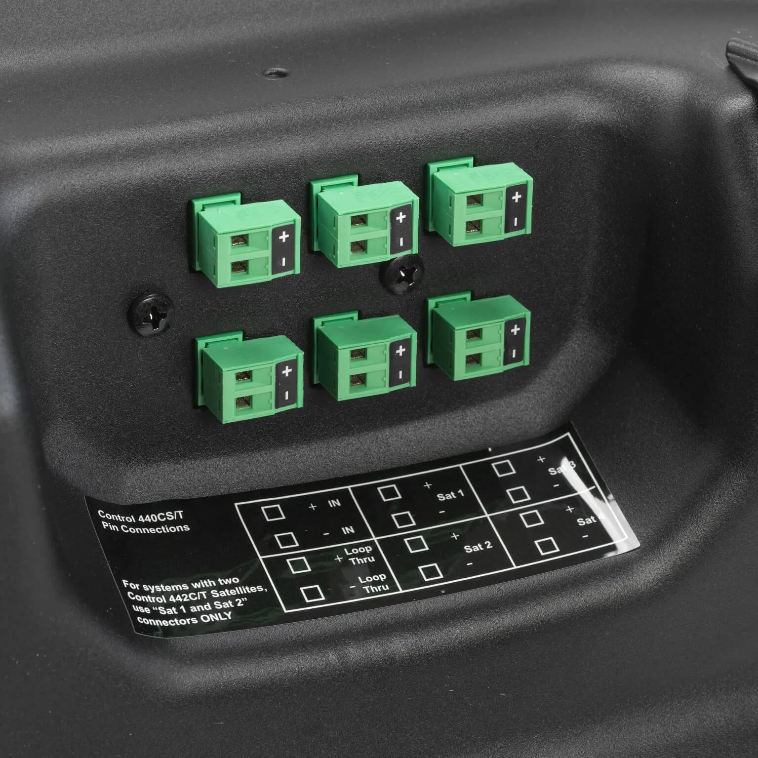 JBL Control 440CS/T - 8" Ceiling Subwoofer, connections