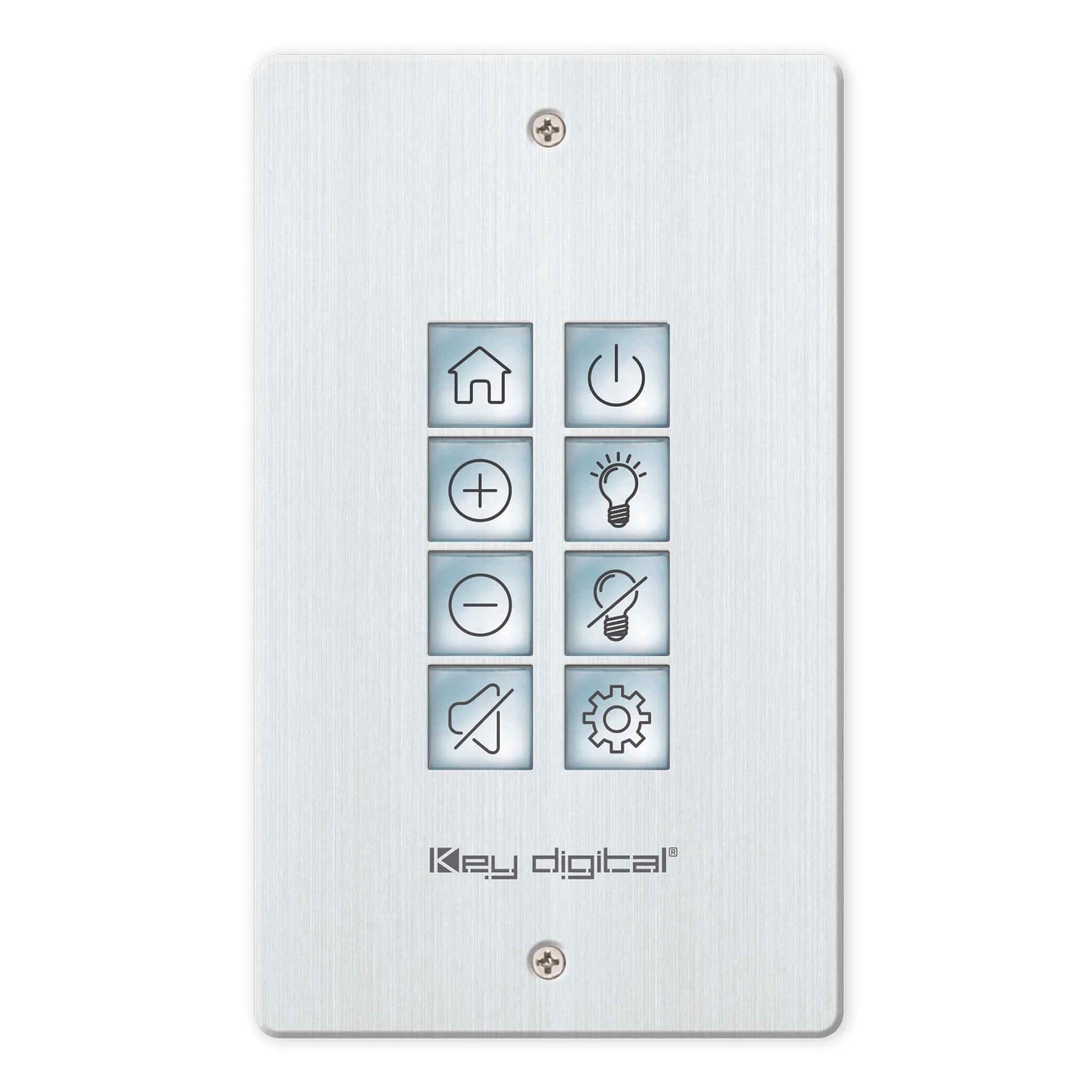 Key Digital KD-WP8-3 - Programmable 8-Button Control Keypad Wall Plate, front