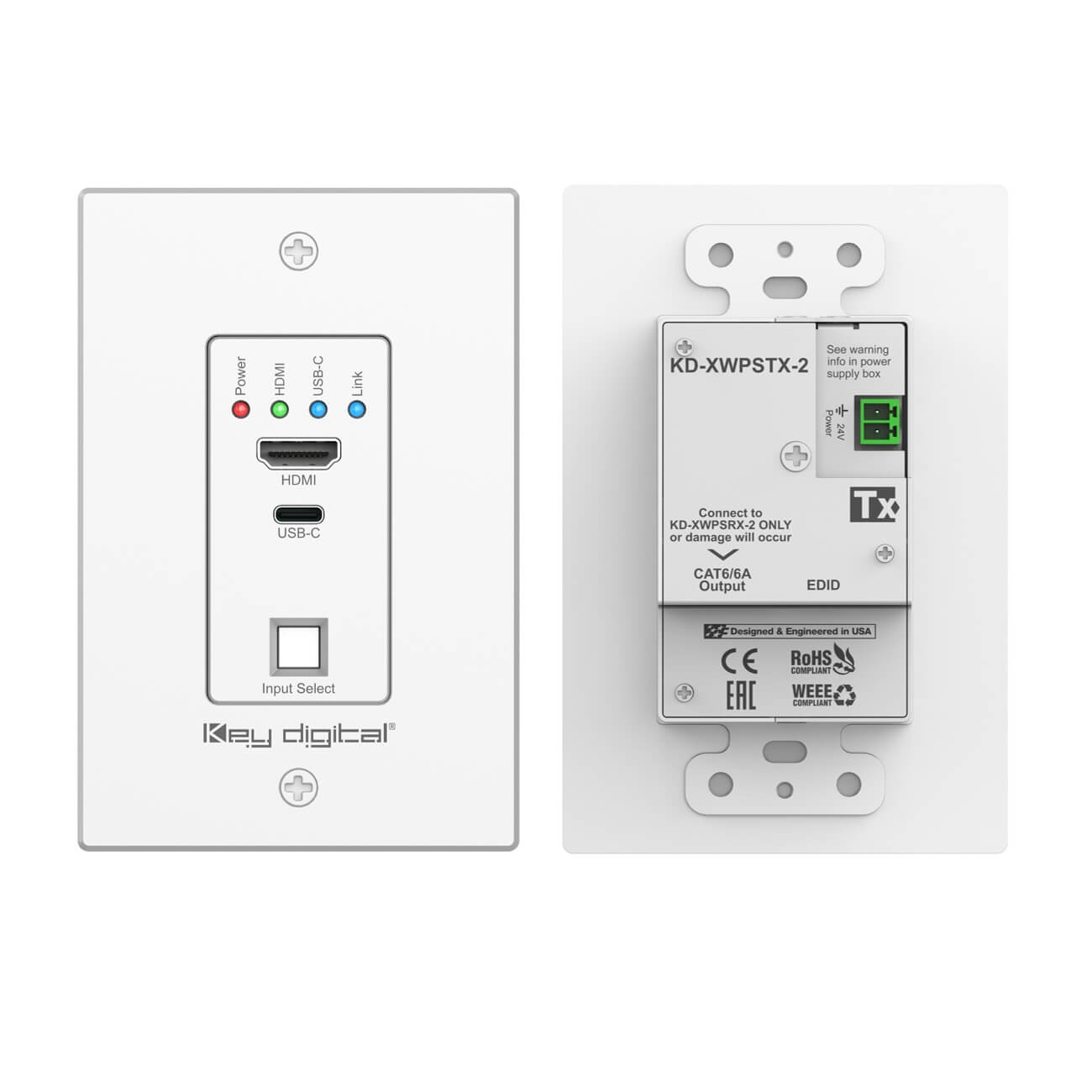 Key Digital KD-XWPSTX-2 - Wall Plate Transmitter