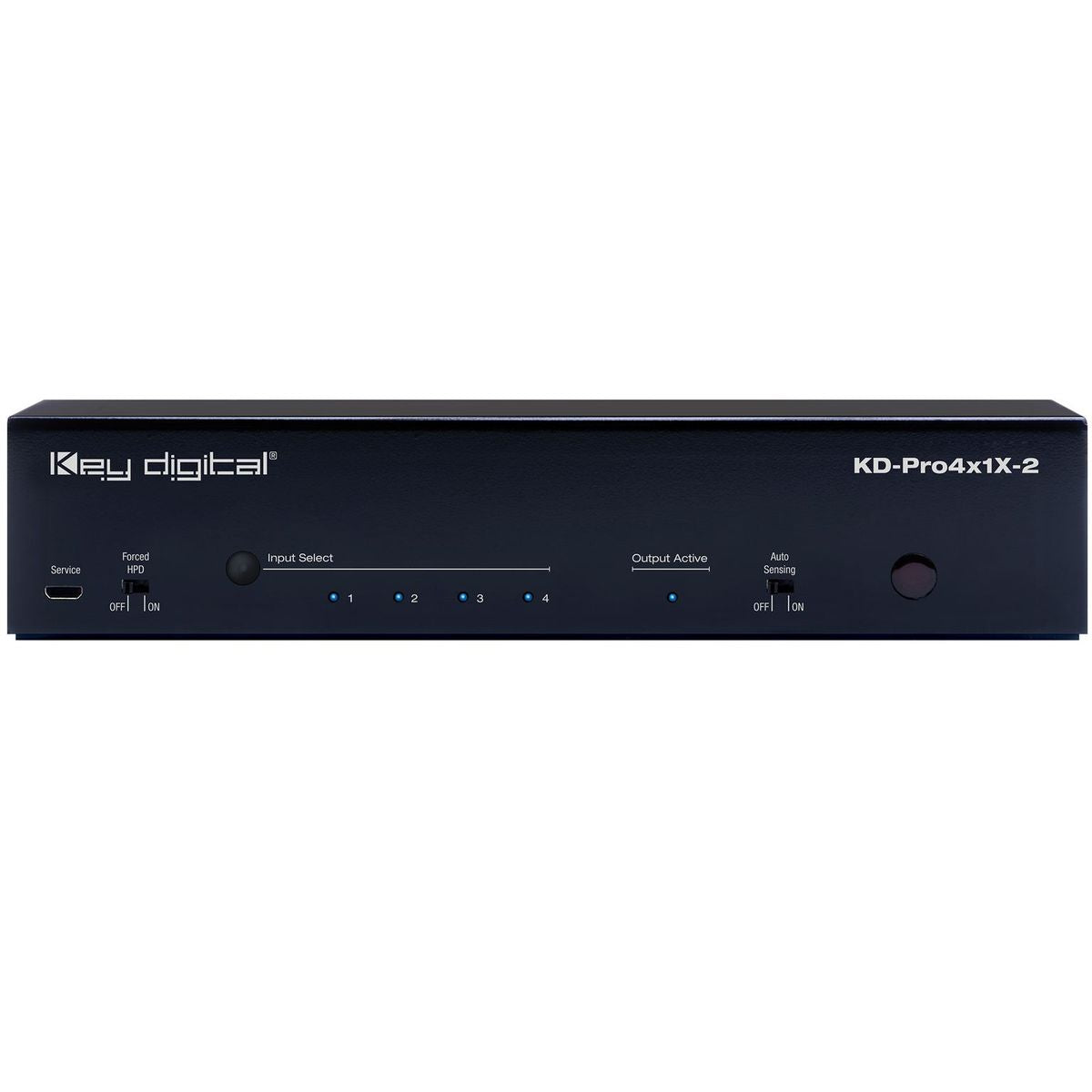 Key Digital KD-Pro4x1X-2 - 4x1 4K 18G HDMI Auto Switcher with Web UI, front