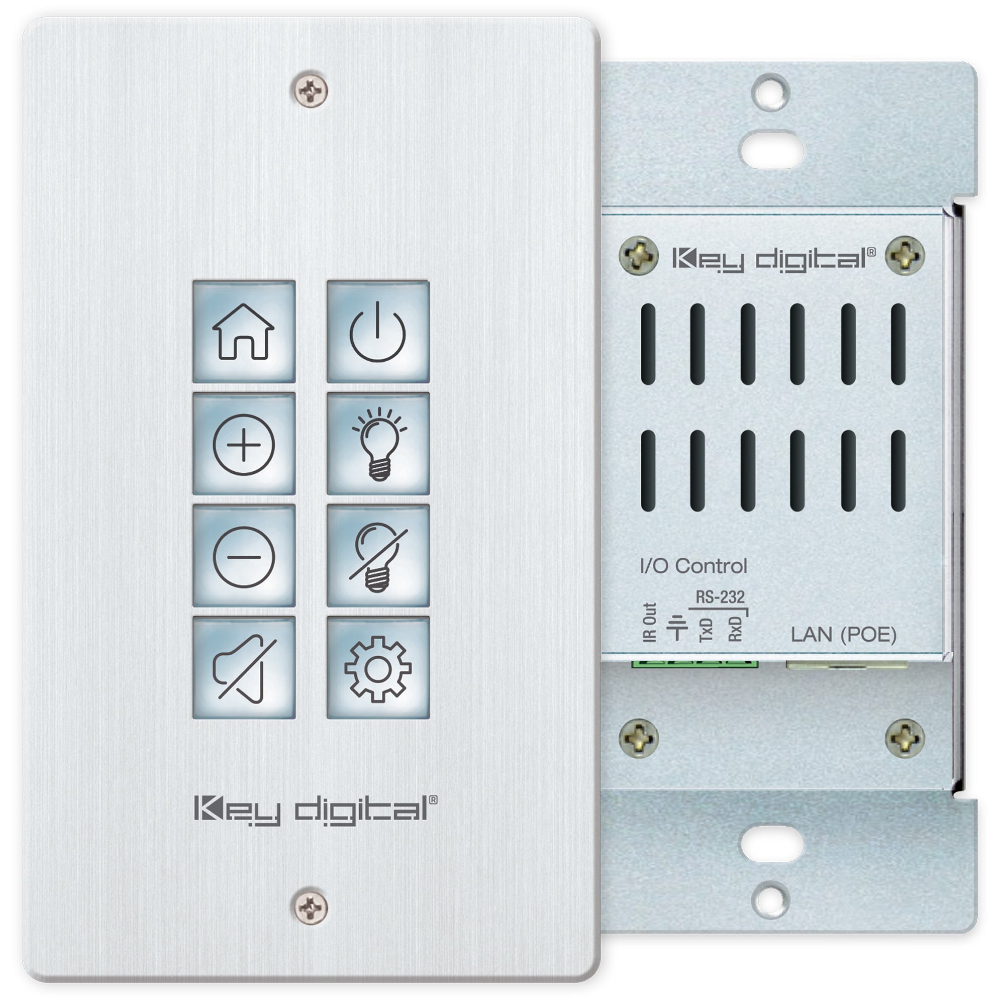 Key Digital KDWP82 Programmable 8Button Control Keypad Wall Plate