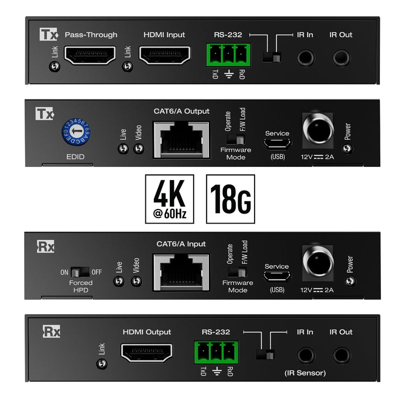 Key Digital KD-X444LP - 4K/18Gbps HDMI over CAT6 Extender Set