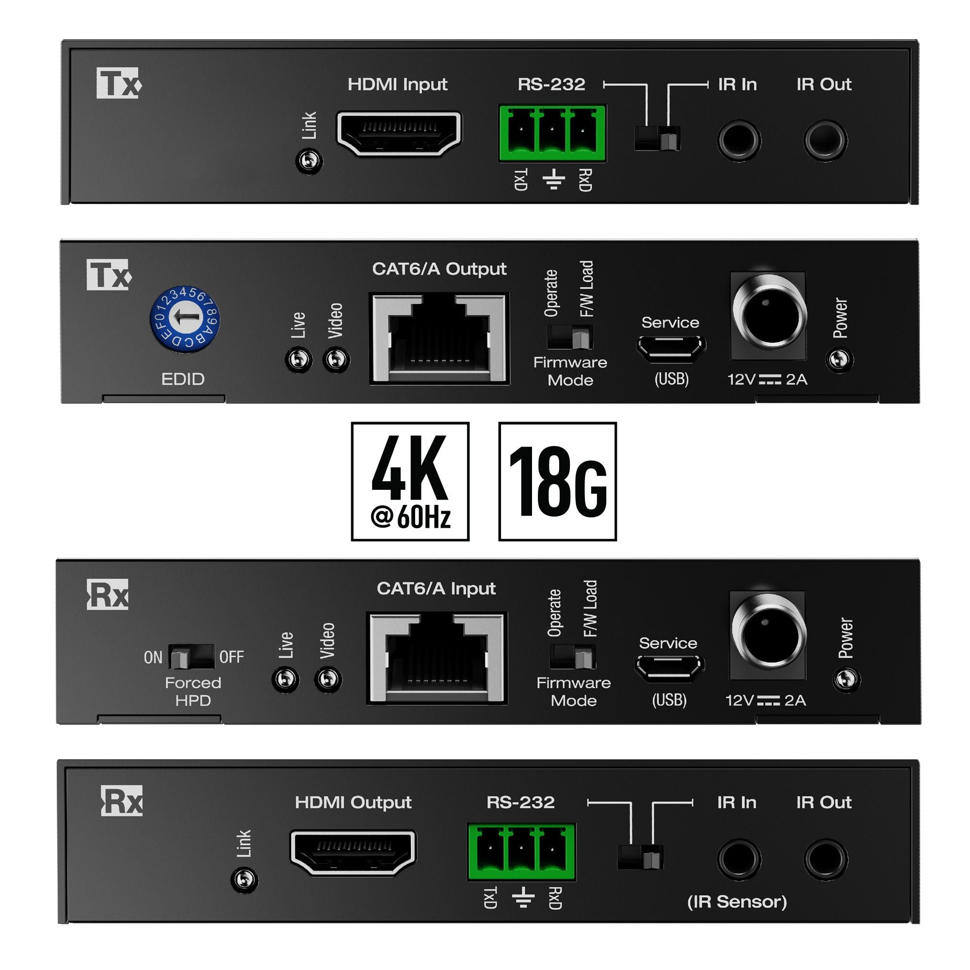 Key Digital KD-X444SP - 4K/18Gbps HDMI over CAT6 Extender Set