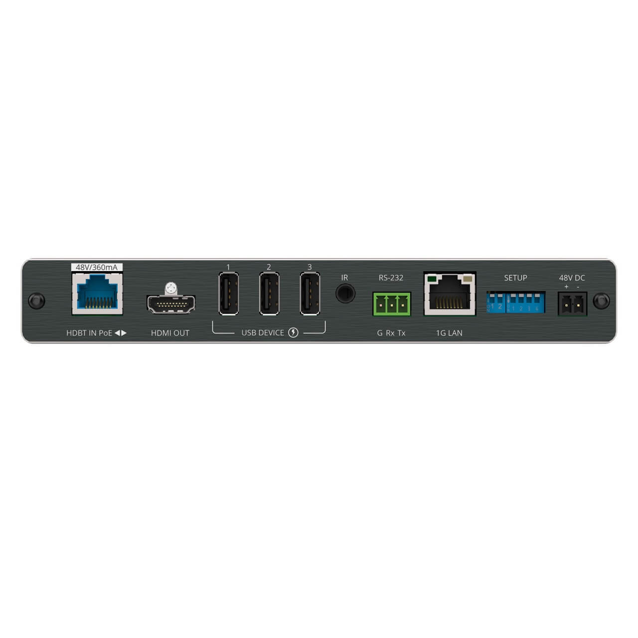 Kramer EXT3−POE−XR−R - 4K60 HDMI, USB 2, 1G Ethernet HDBaseT Receiver, rear