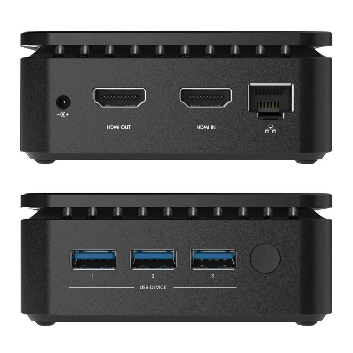 Kramer VIA CONNECT3 - 4K Wireless Presentation & Collaboration Device, front and rear views combined