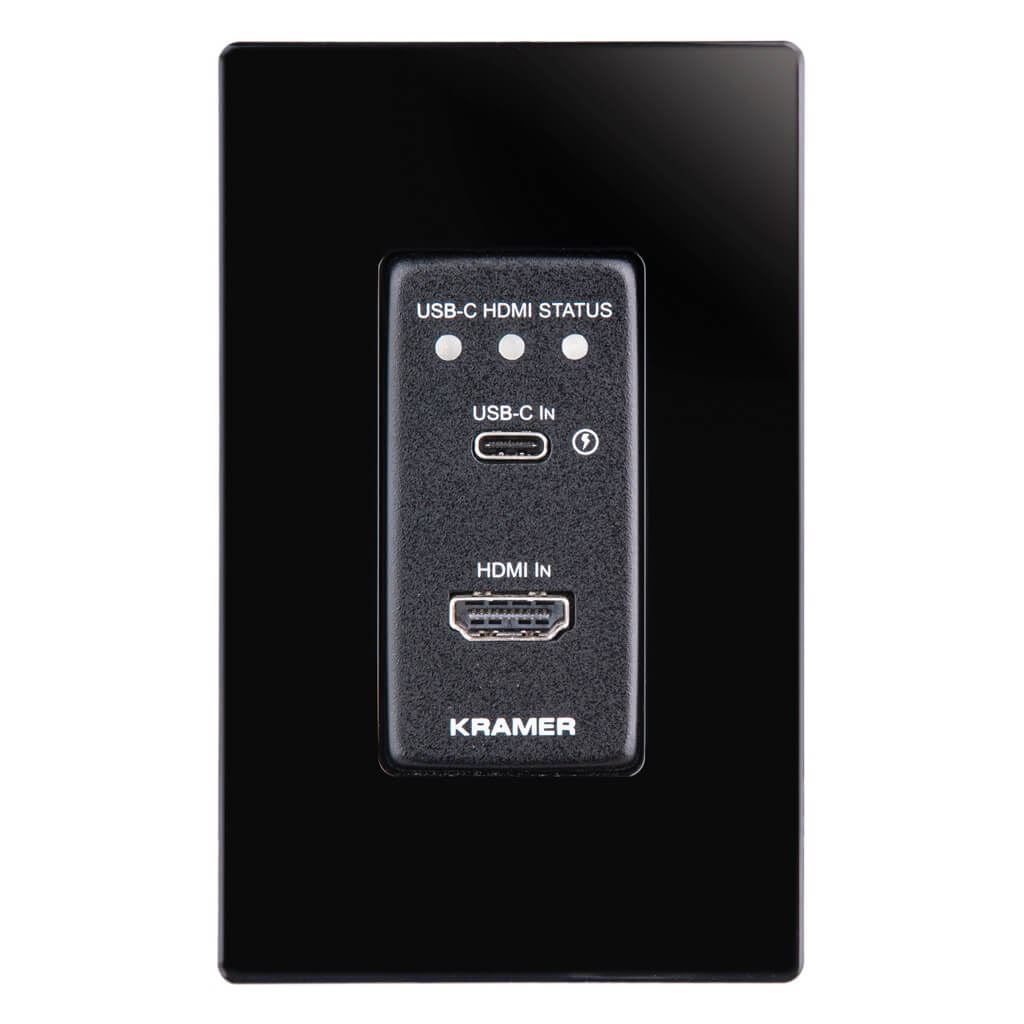 Kramer WP-20CT 4K HDMI/USB-C Wall-Plate Switcher/Transmitter over HDBaseT, black front
