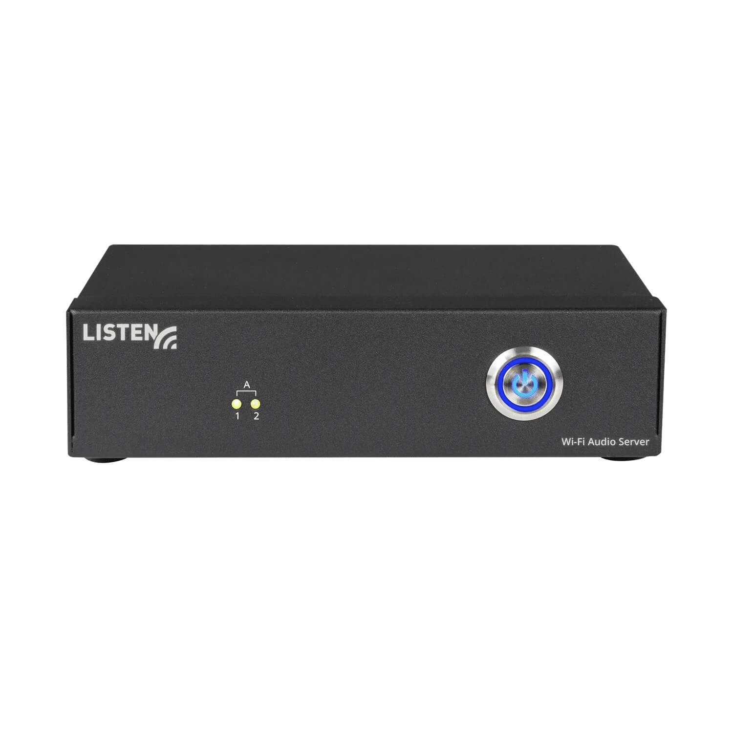Listen LW-120-02-09 - ListenWIFI 2-Channel Wi-Fi Audio Server, front tilted