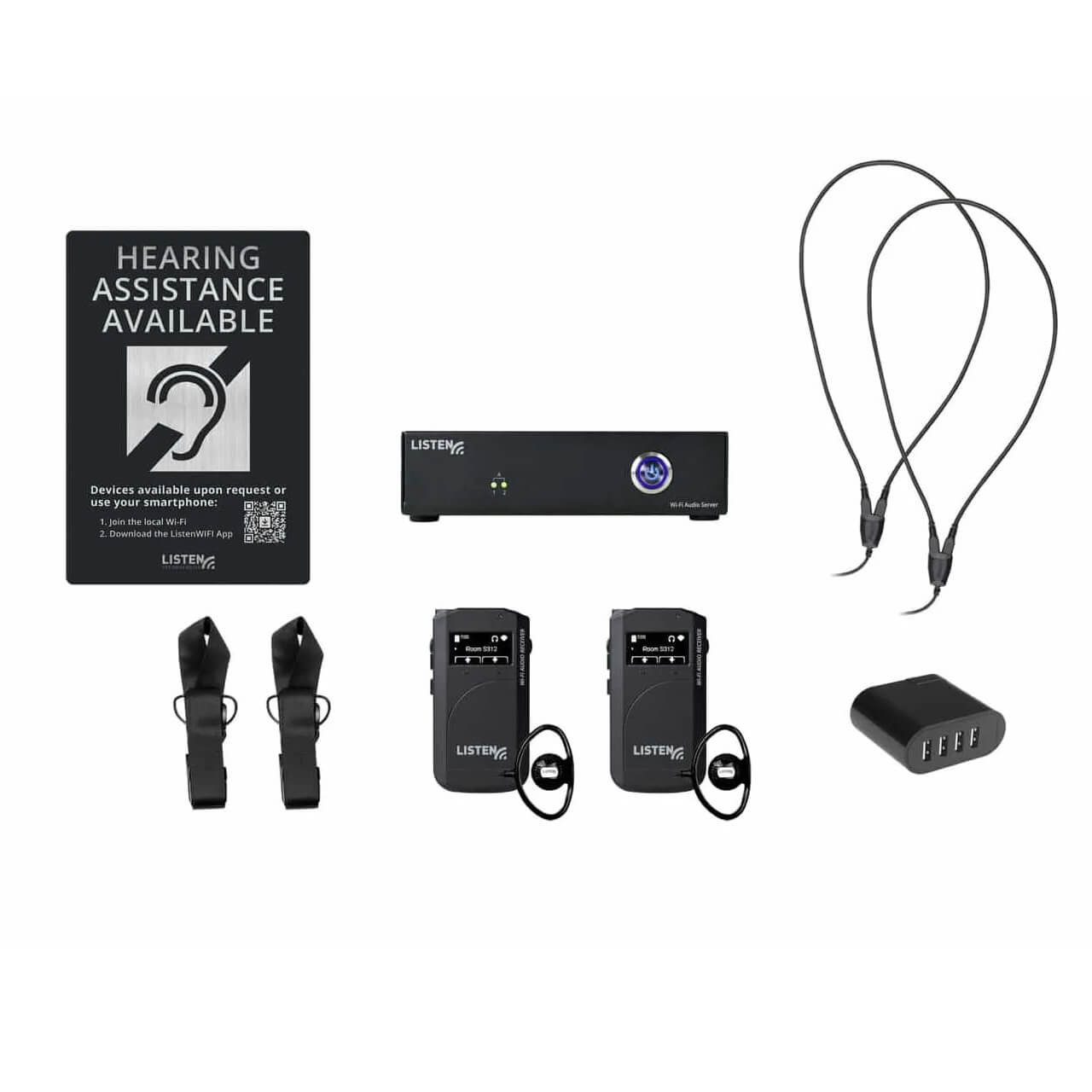 Listen LWS-02B-W1 - 2-Channel Wi-Fi System with 2 receivers