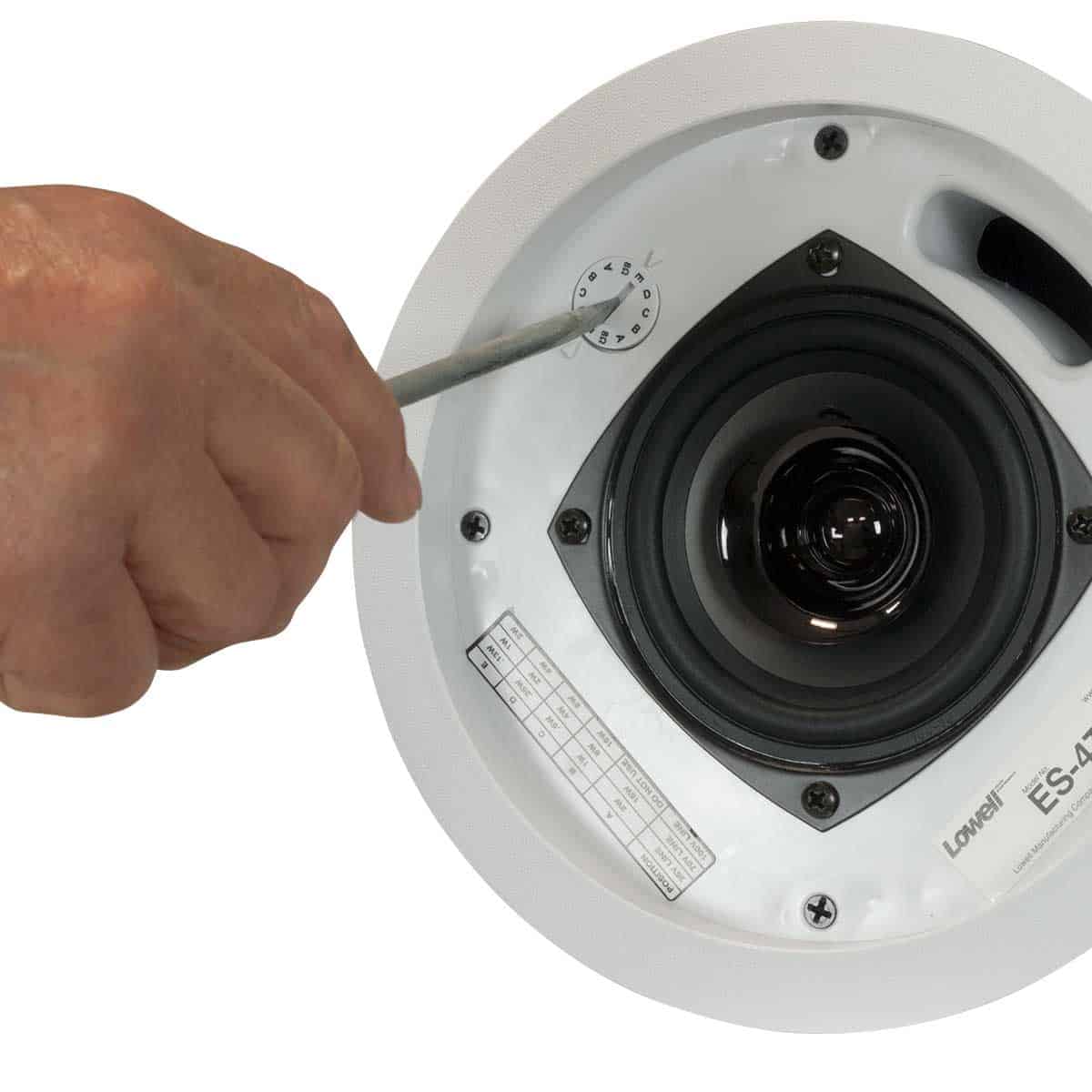 Lowell ES-4T - 4-in 16W Dual Cone Ceiling Speaker, tap