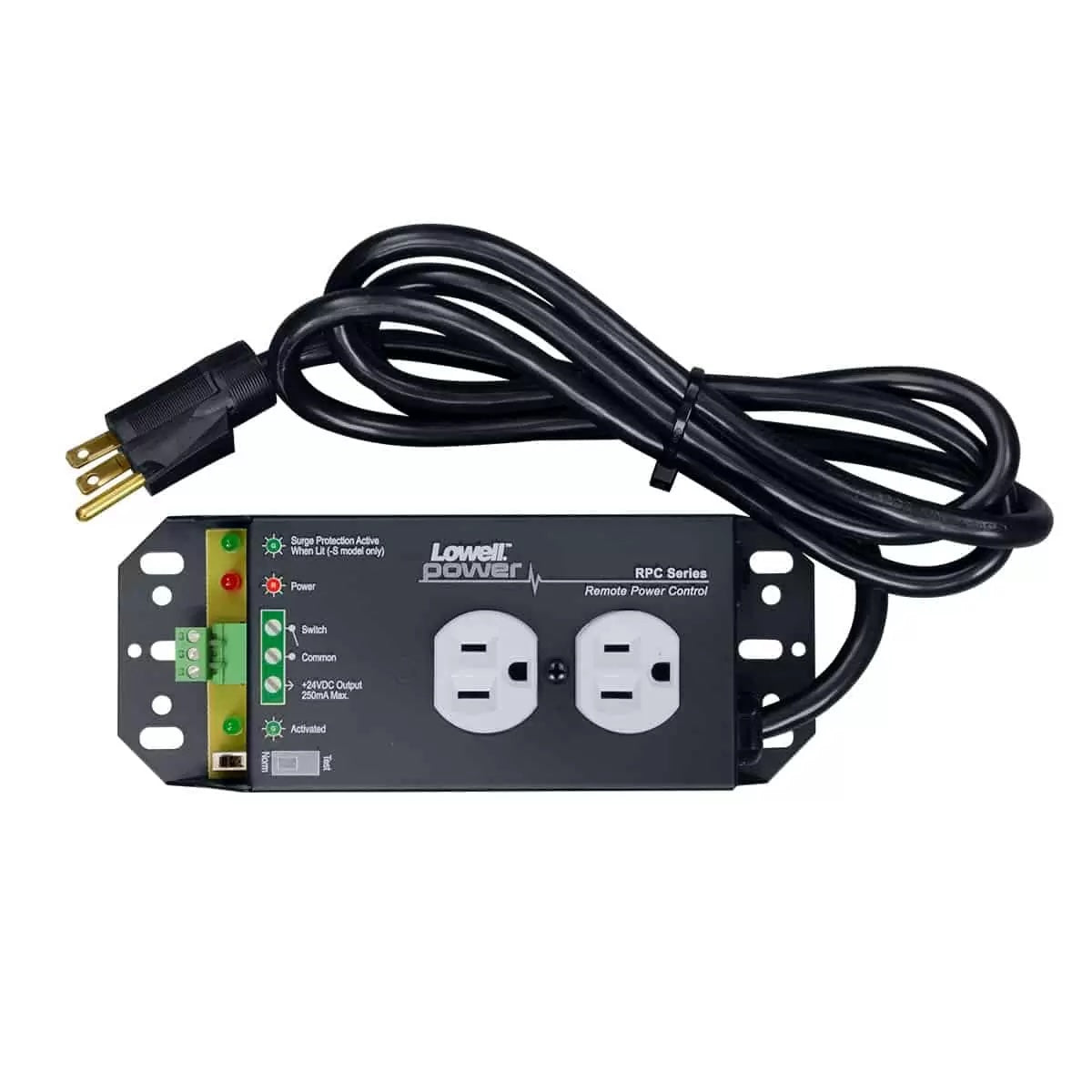 Lowell RPC-15-S Standalone Remote Power Control 15A with Surge Suppression, top