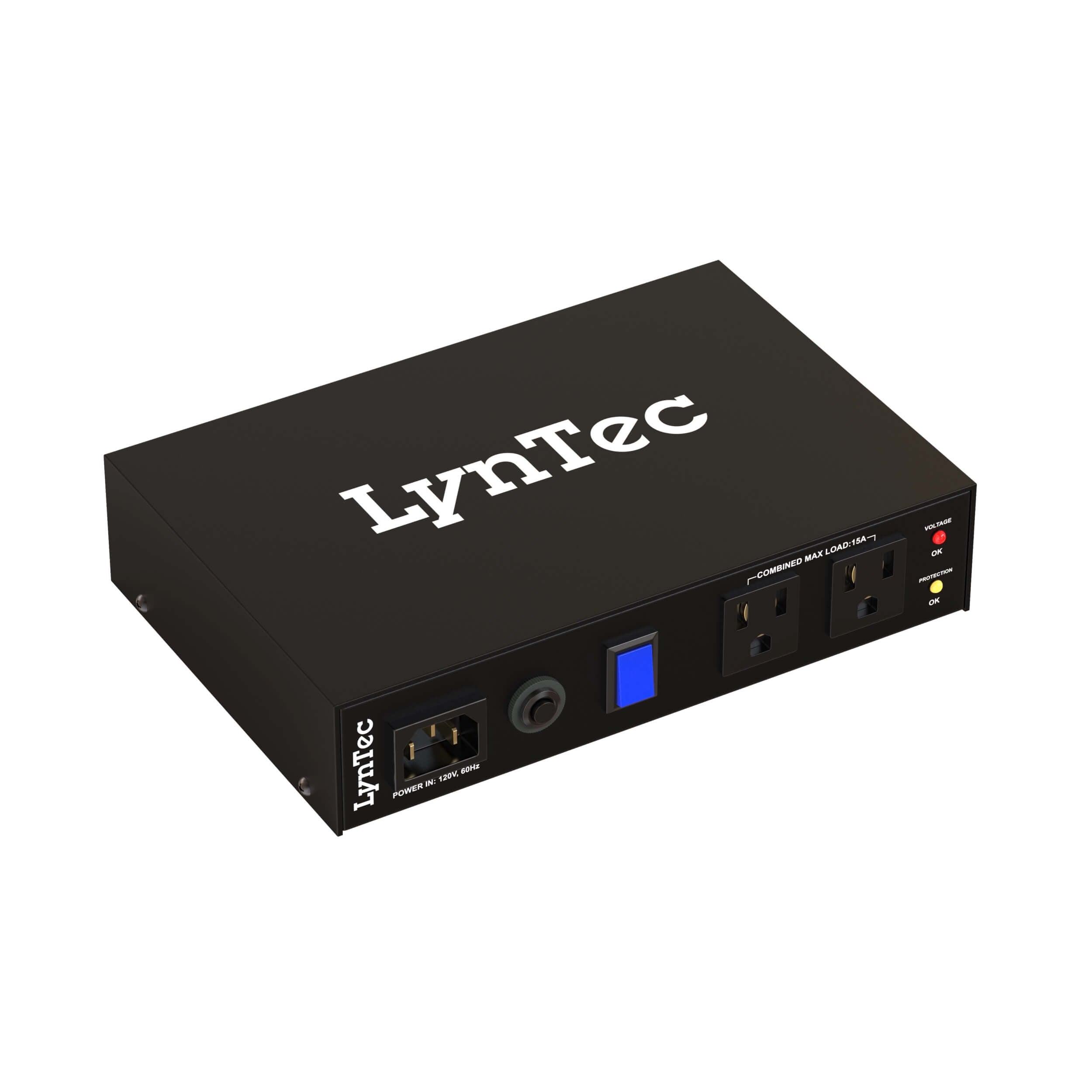 LynTec A2PC - 12A Power Conditioner with EVS and Noise Filtering, angled right