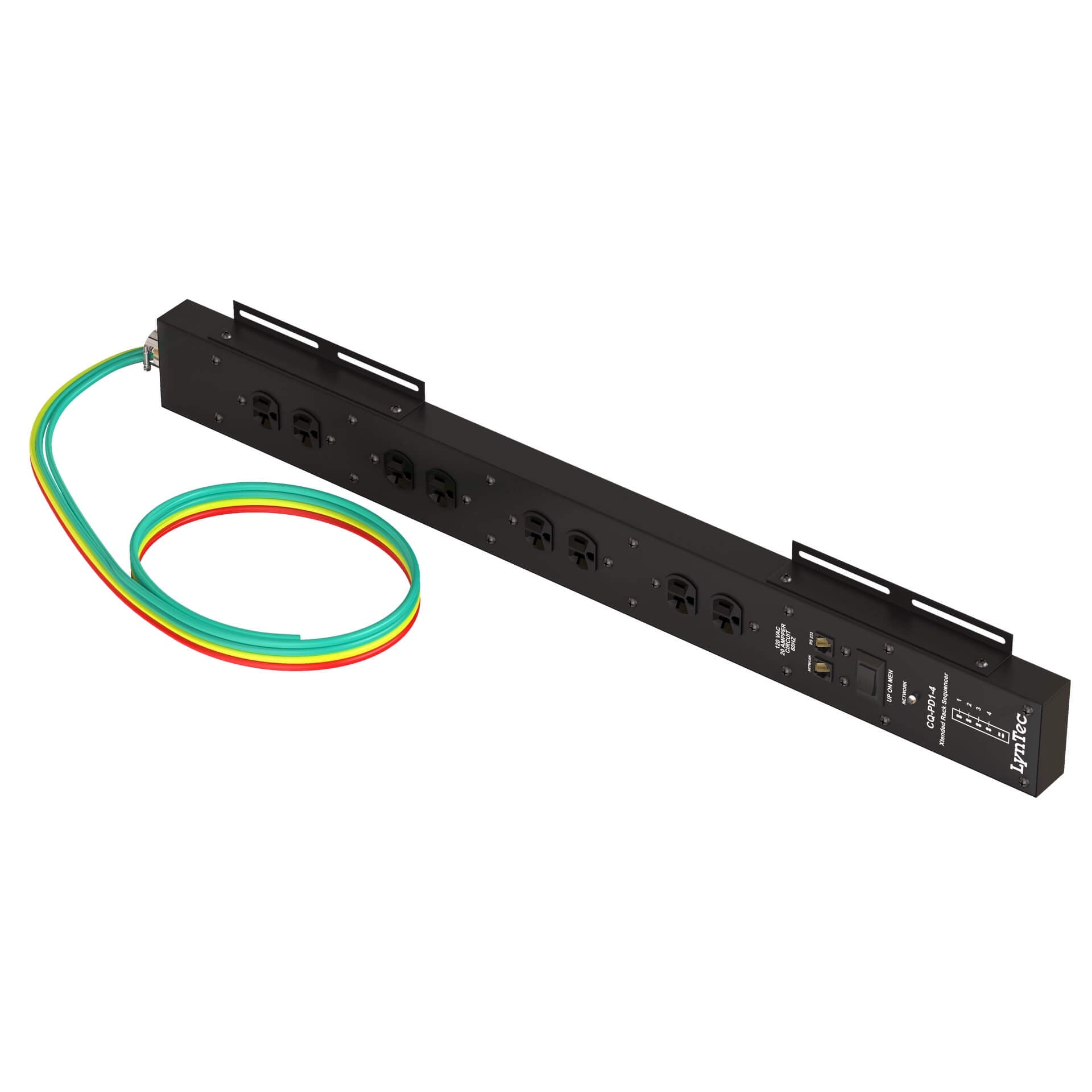 LynTec CQ PD1-4 - 80A Power Sequencer with four 20A Circuits, angled left